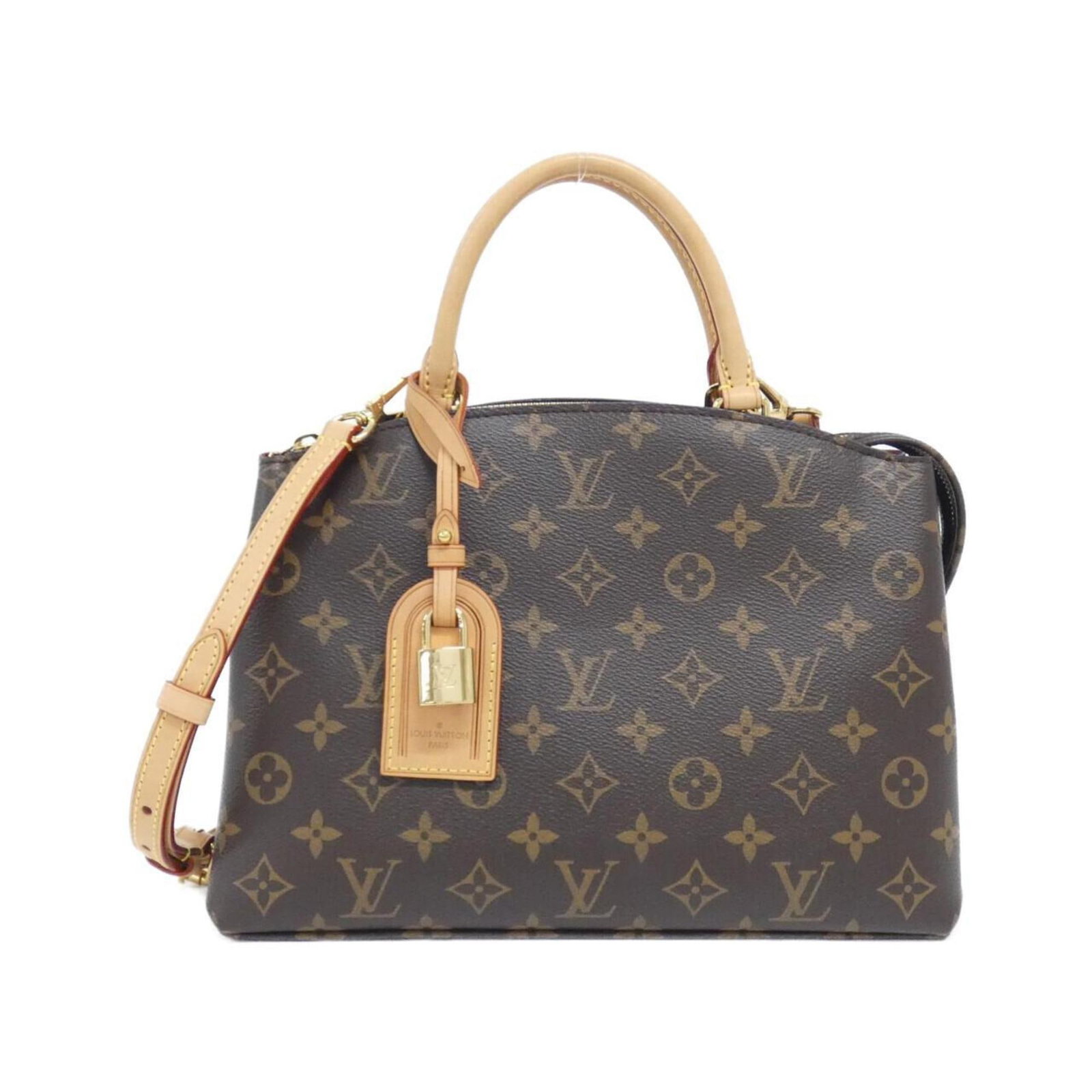 Louis Vuitton Handbag Coated Canvas: Louis Vuitton Handbag Coated Canvas Coated canvas construction provides durability and style, while the classic maroon hue and gold hardware evoke timeless elegance. This Louis Vuitton handbag