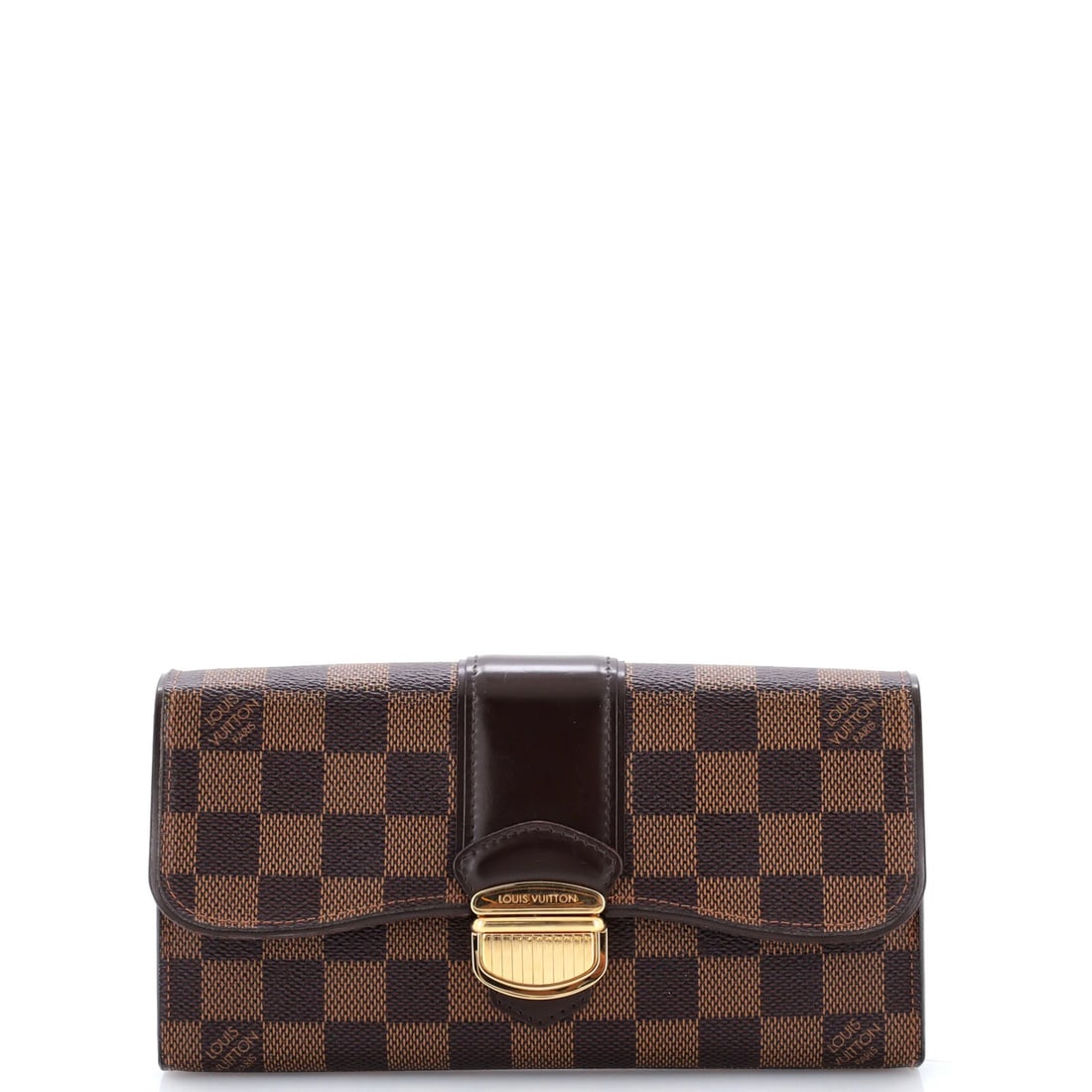 Damier Wallet Vuitton Sistina Louis: Damier Wallet Vuitton Sistina Louis The Louis Vuitton Sistina Damier Wallet is a stylish and functional accessory, featuring a classic Damier pattern on its canvas-coated exterior and a rich brown lea