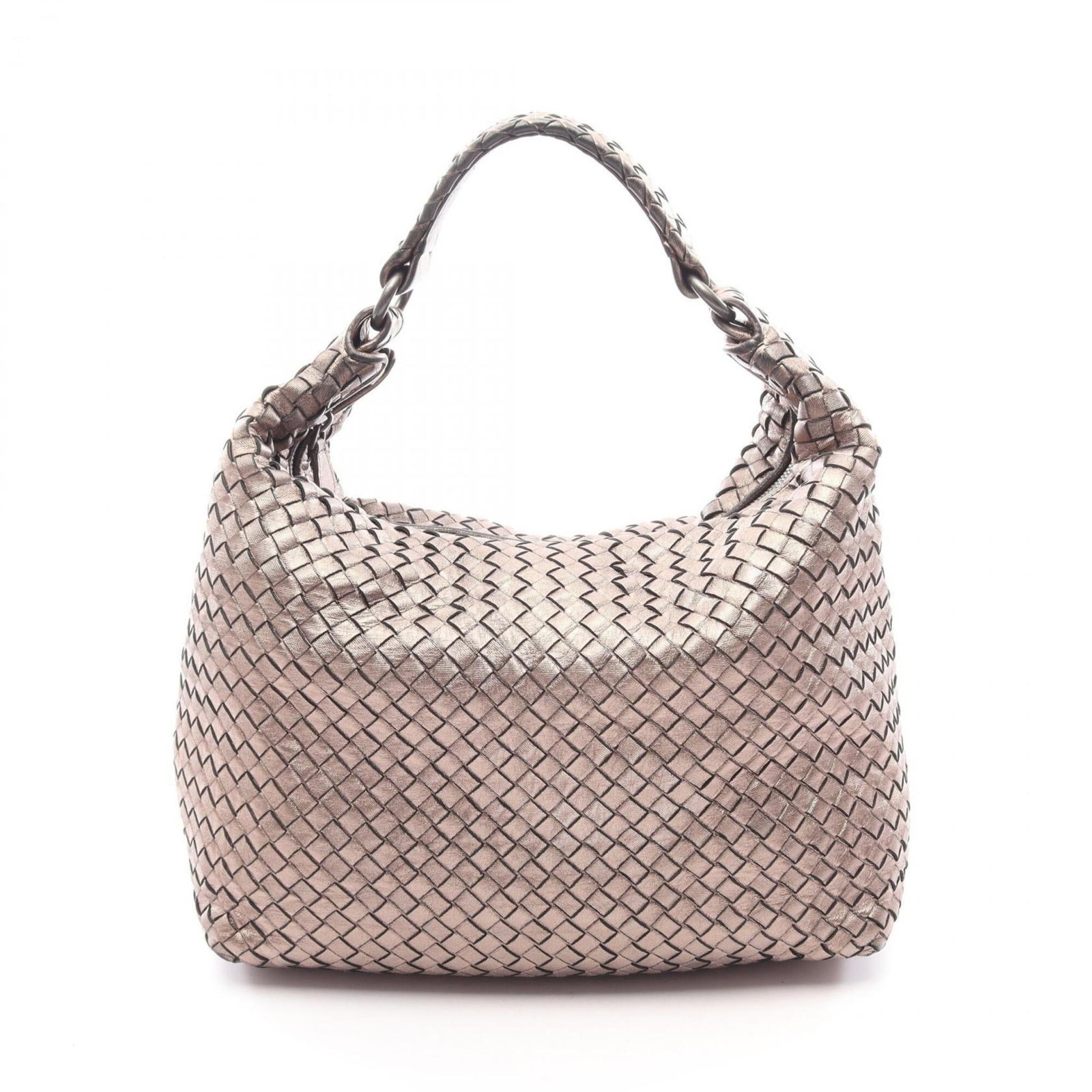 Bottega Veneta Handbag Shoulder Bag Intrecciato: Bottega Veneta Handbag Shoulder Bag Intrecciato The Bottega Veneta Handbag Shoulder Bag Intrecciato boasts its signature Intrecciato woven design, a hallmark of the brand's craftsmanship. Measuring