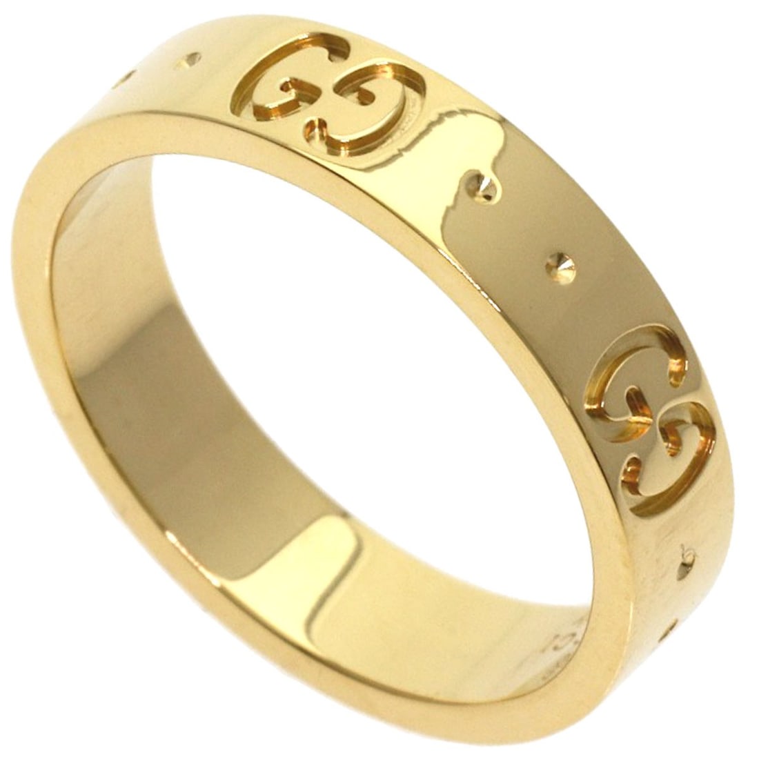 Gucci Yellow Gold K18 Ring #8: Gucci Yellow Gold K18 Ring #8 K18 Yellow Gold Gucci Ring #8 - A sleek and sophisticated ring featuring K18 yellow gold, a rare and luxurious metal alloy. This open ring closure showcases the gold