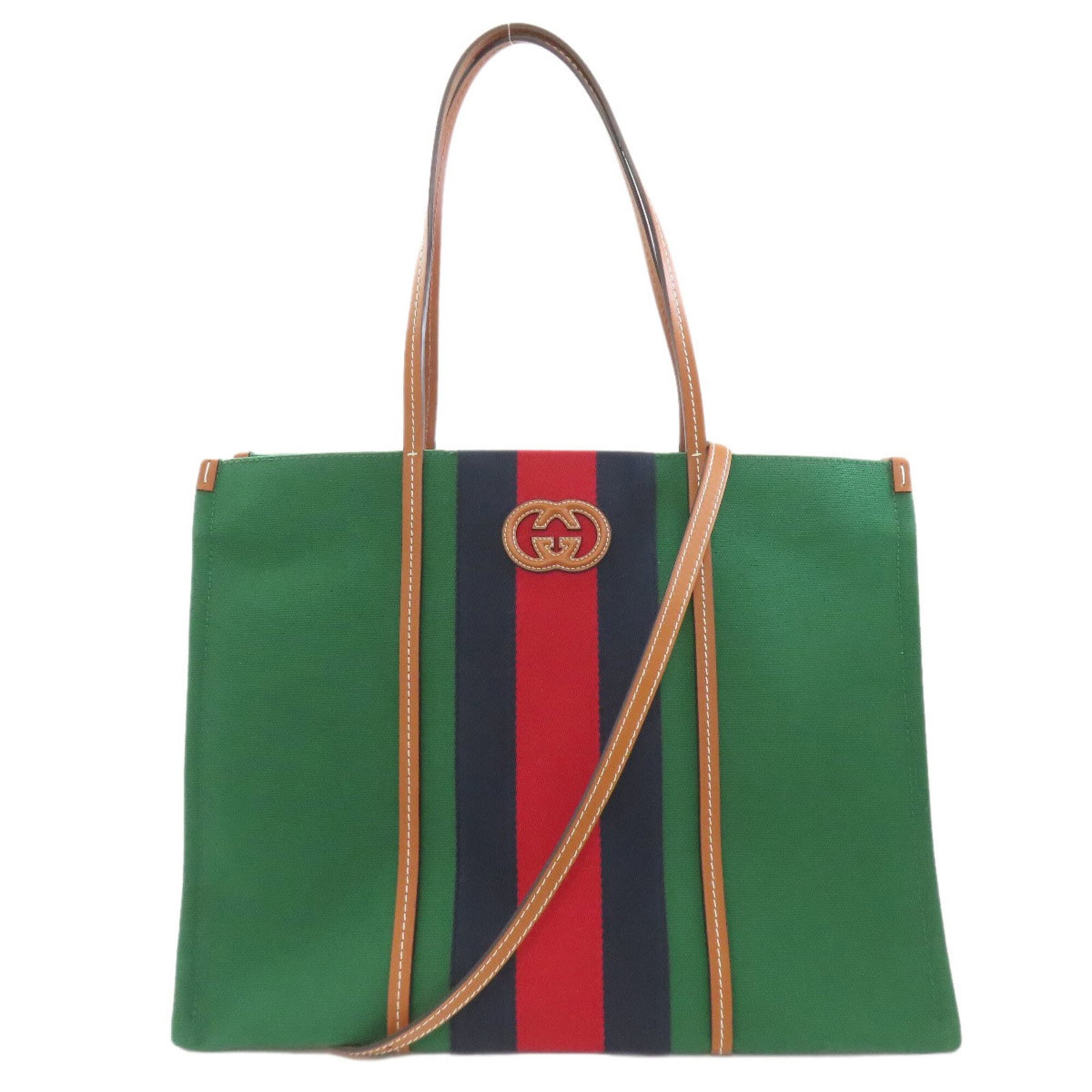 Canvas Leather Tote Bag Gucci: Canvas Leather Tote Bag Gucci Canvas Leather Tote Bag Gucci - A stylish and versatile tote bag made from high-quality canvas and leather, featuring a vibrant green color. Measuring 34cm x 44cm x