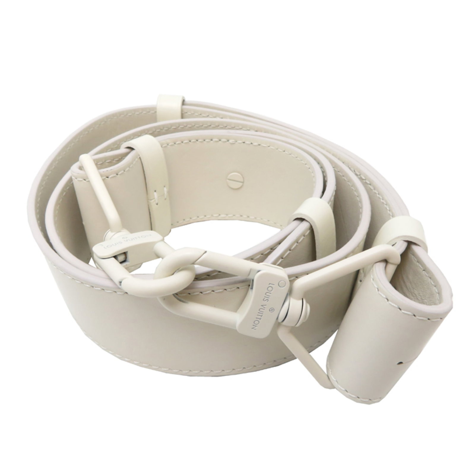 Leather Strap Louis Vuitton: Leather Strap Louis Vuitton White leather strap from Louis Vuitton, measuring 130cm x 4.4cm. This strap is made from high-quality leather and features a classic design. Item Specifics: Brand: Louis