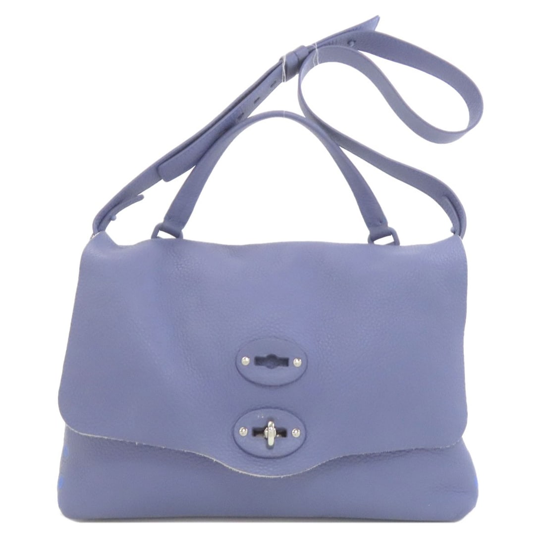 Postina Zanellato 2Way Handbag Leather: Postina Zanellato 2Way Handbag Leather Blue Postina Zanellato 2Way Handbag Leather. This blue handbag features a leather exterior and bears a signature. Made by Italian brand ZANELLATO, this 2Way