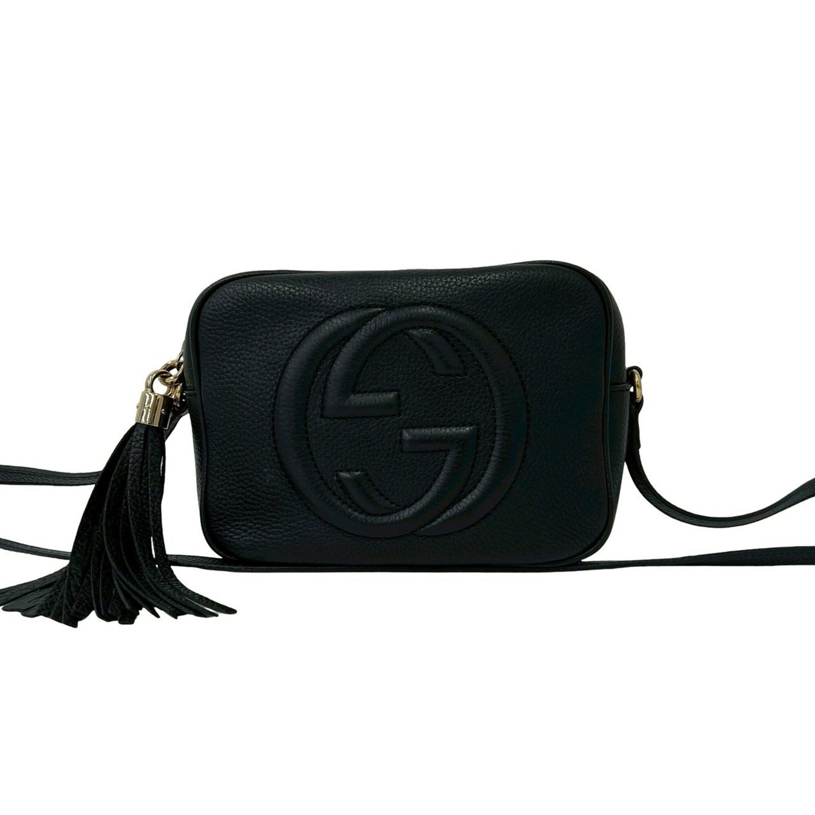 Pochette Leather Bag Shoulder Gucci: Pochette Leather Bag Shoulder Gucci Black leather Pochette bag with a classic shoulder design, measuring 15cm x 21cm x 7cm. This Gucci bag features high-quality leather construction and a timeless