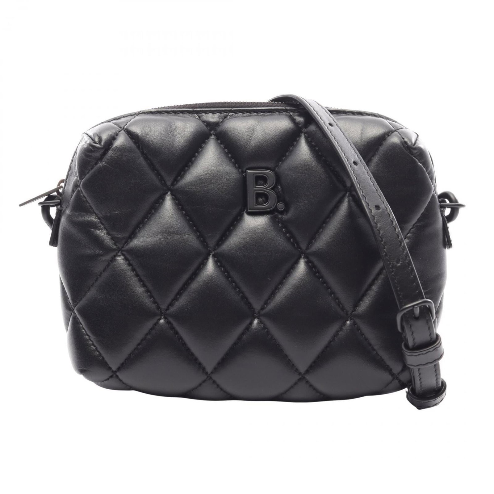 Bag Shoulder Leather Balenciaga: Bag Shoulder Leather Balenciaga Black leather shoulder bag from Balenciaga, measuring 13cm x 15cm x 4.5cm. This sleek and compact design showcases the brand's signature style, with a durable leather