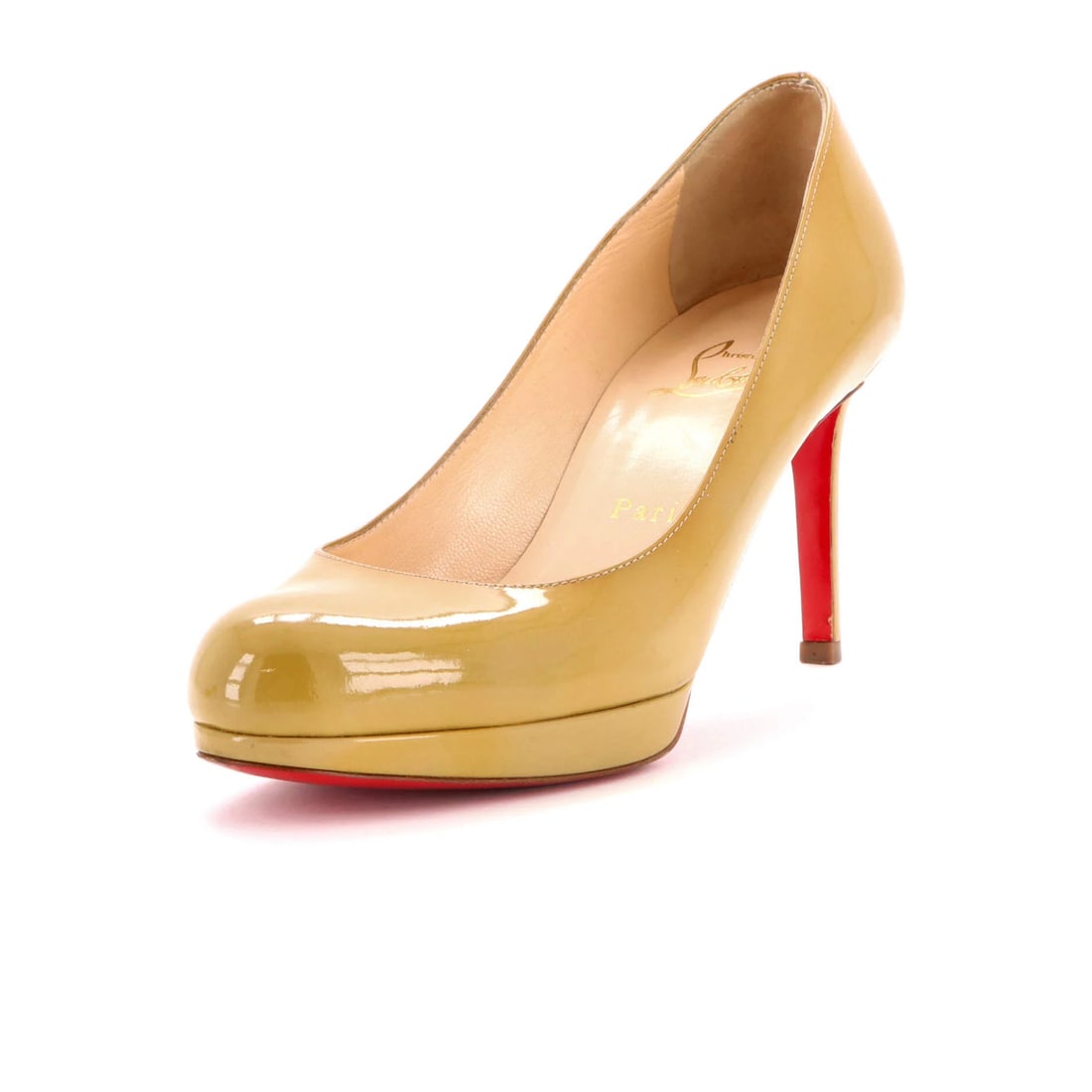 Patent 100 Christian Louboutin New Simple Pumps: Patent 100 Christian Louboutin New Simple Pumps Patent 100 Christian Louboutin New Simple Pumps for sale. These neutral-colored, patent leather espadrilles feature a classic design with a signature