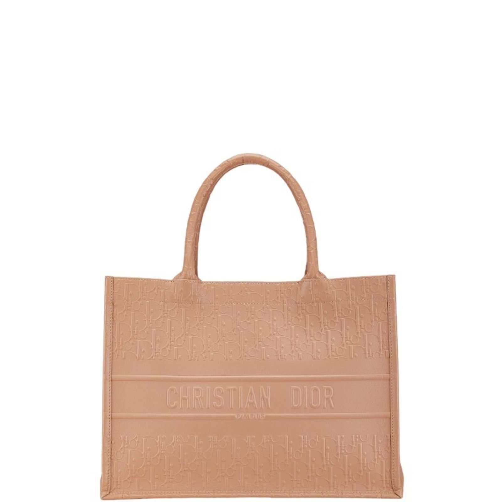 Handbag Leather Christian Dior Tote Bag: Handbag Leather Christian Dior Tote Bag Pink beige leather Christian Dior tote bag with a size of 27cm x 36cm x 16cm. This bag features a classic design with a timeless color combination. Made from hi