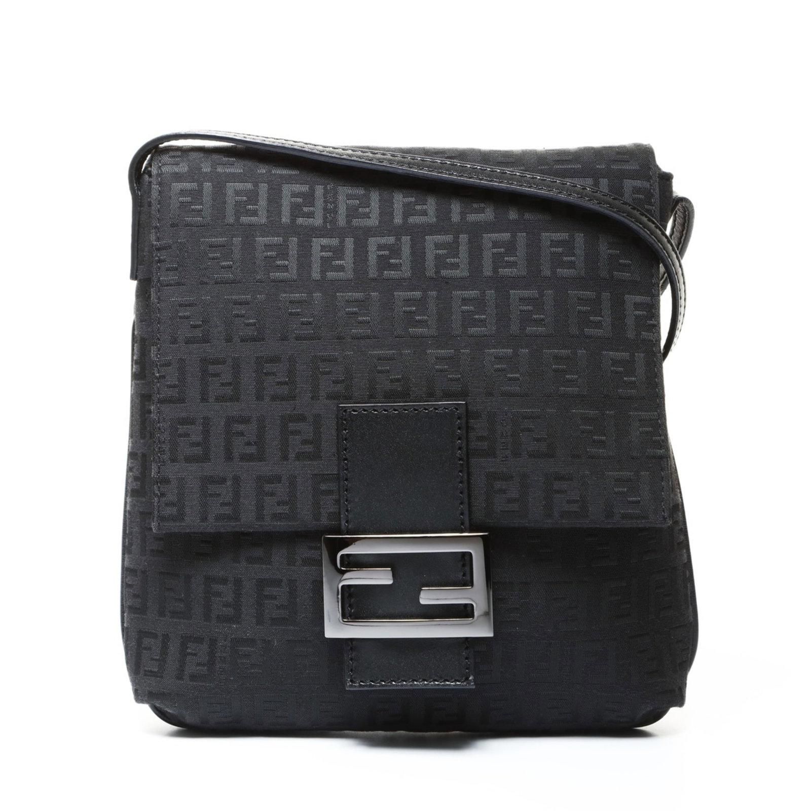 Shoulder Bag Canvas: Shoulder Bag Canvas Canvas shoulder bag from Fendi, made from high-quality canvas material in black, with a sleek 22cm x 19cm x 4cm size and adjustable 115cm strap length. The bag's clean design