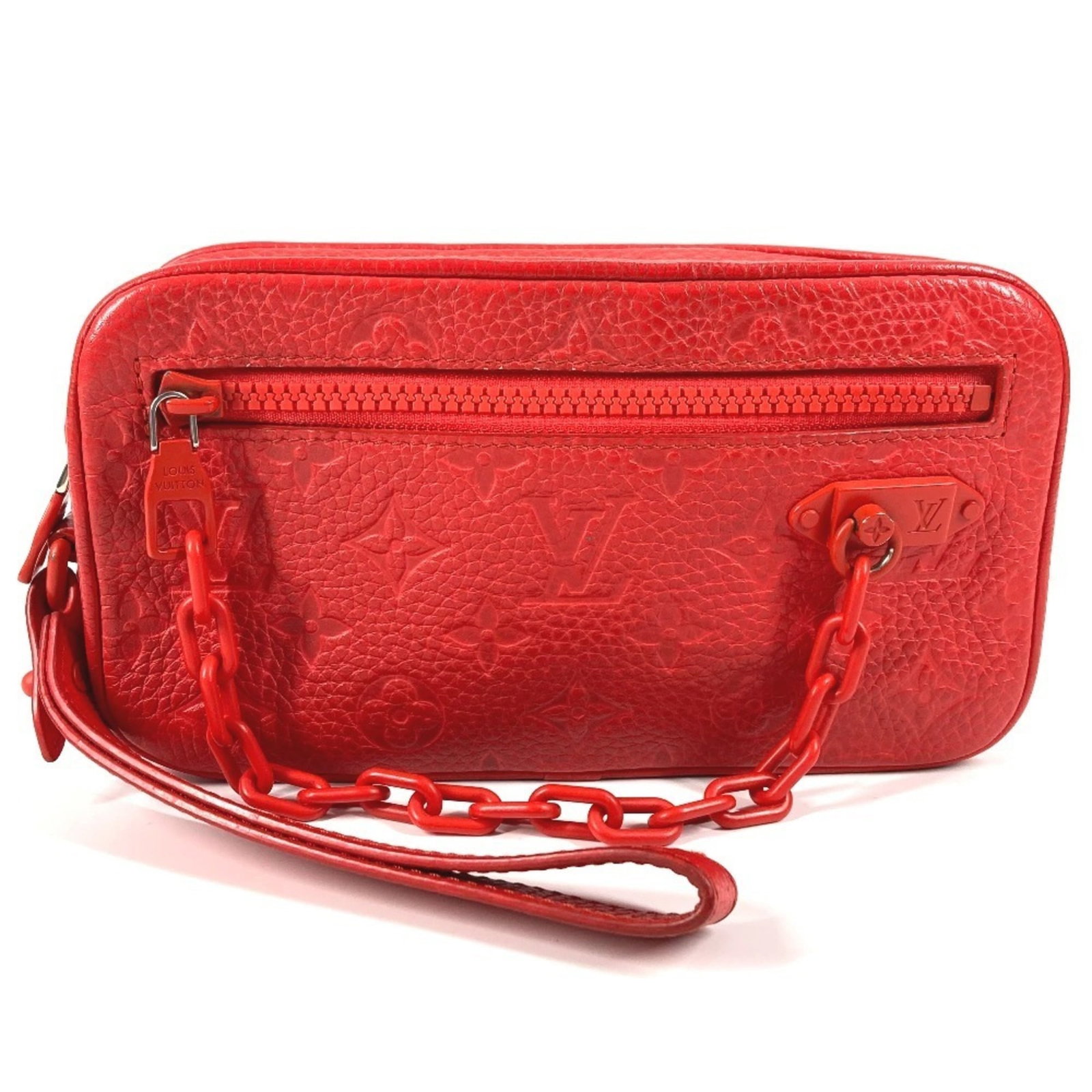 Monogram Empreinte Leather Louis Vuitton Clutch: Monogram Empreinte Leather Louis Vuitton Clutch Monogram Empreinte Leather Louis Vuitton Clutch is a stylish accessory featuring a distinctive red color and classic Monogram Empreinte design. Made