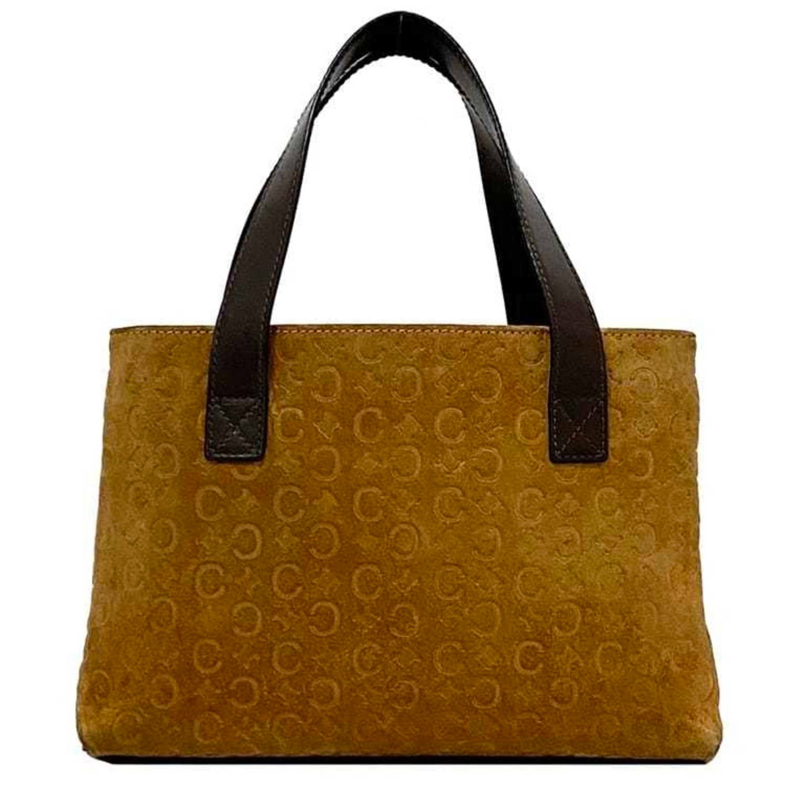 Celine leather suede handbag: Celine leather suede handbag Suede and leather come together in this classic Celine brown handbag, with a timeless design and durable construction. Measuring 19cm x 26cm x 8cm, it's the perfect size