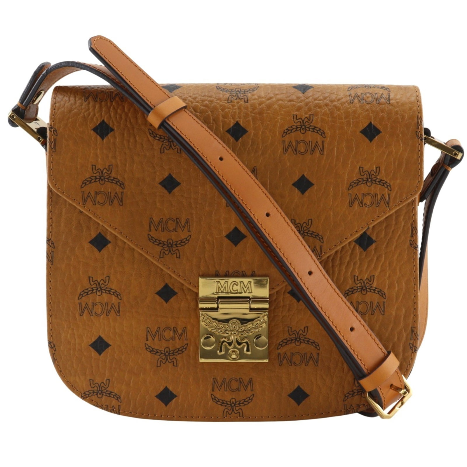 Mcm Shoulder Bag Pvc: Mcm Shoulder Bag Pvc Made from durable PVC, this MCM shoulder bag boasts a sleek, brown design that adds a touch of edgy sophistication to any outfit. Measuring 19cm x 21cm x 7cm, it's the perfect