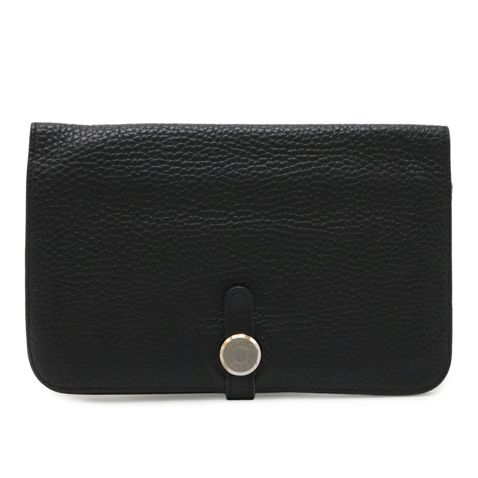 Taurillon Clemence Leather Bi Fold Wallet Hermes: Taurillon Clemence Leather Bi Fold Wallet Hermes Taurillon Clemence Leather Bi Fold Wallet by Hermes is a sleek and sophisticated accessory. Made from high-quality Taurillon clemence leather, this