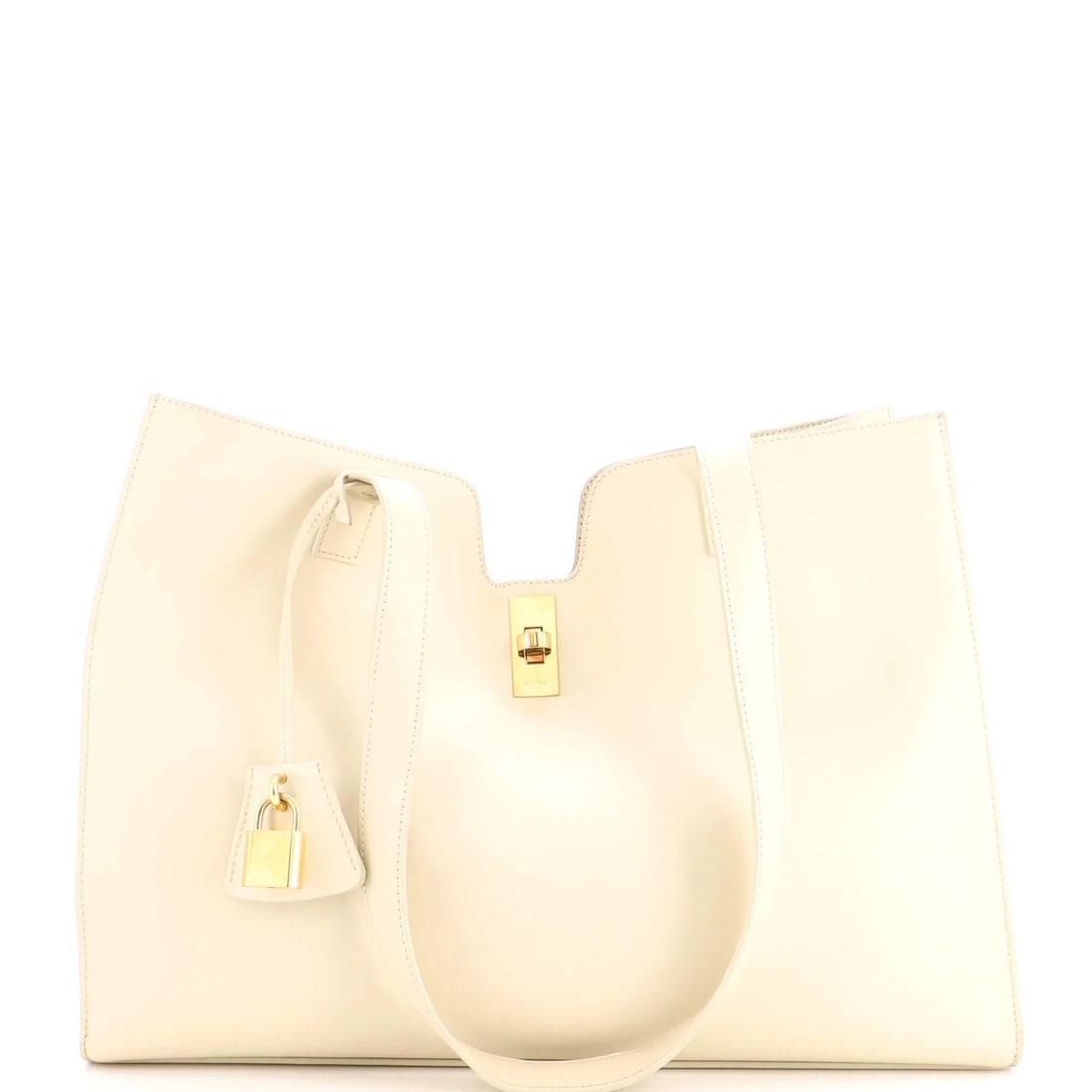 Calfskin bag smooth 16 Celine Cabas: Calfskin bag smooth 16 Celine Cabas Smooth Calfskin Celine Cabas Tote in Neutral Leather. This 16" Celine Cabas tote boasts a classic design with neutral leather exterior and interior, complemented