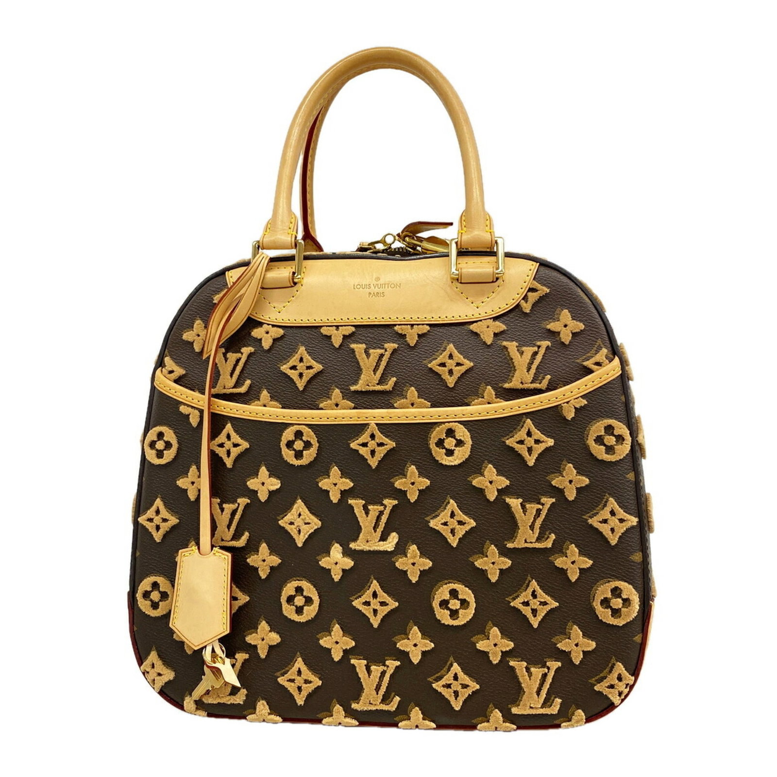 Handbag Louis Vuitton: Handbag Louis Vuitton Beige Louis Vuitton handbag with classic design and signature monogram pattern. Made from high-quality materials, this stylish bag measures 25cm x 27cm x 12cm and features a time