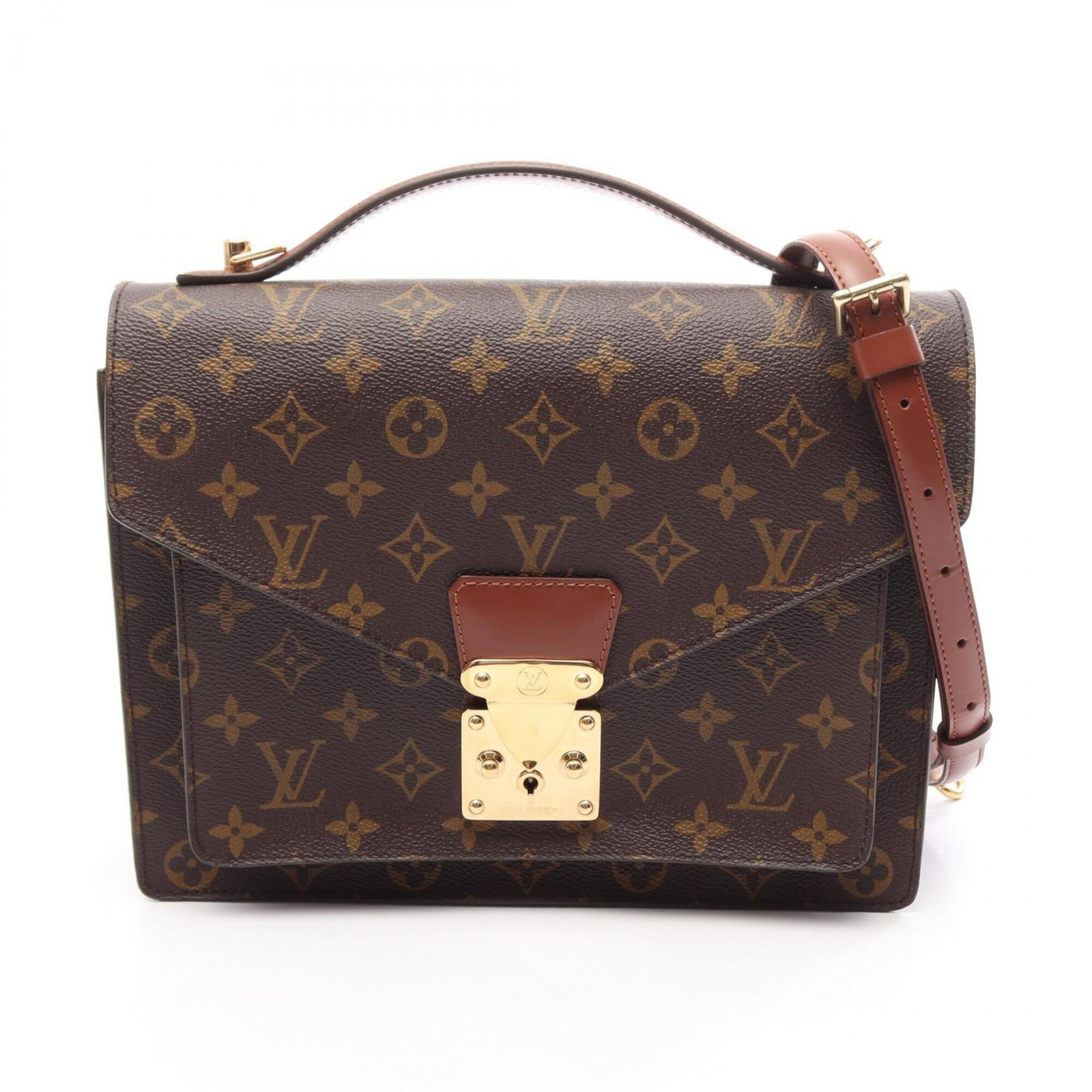 Vuitton Handbag Coated Leather Monogram Pvc Louis: Vuitton Handbag Coated Leather Monogram Pvc Louis Coated canvas, monogram, PVC, and leather come together in this Louis Vuitton handbag, featuring the iconic monogram pattern in a rich brown color.