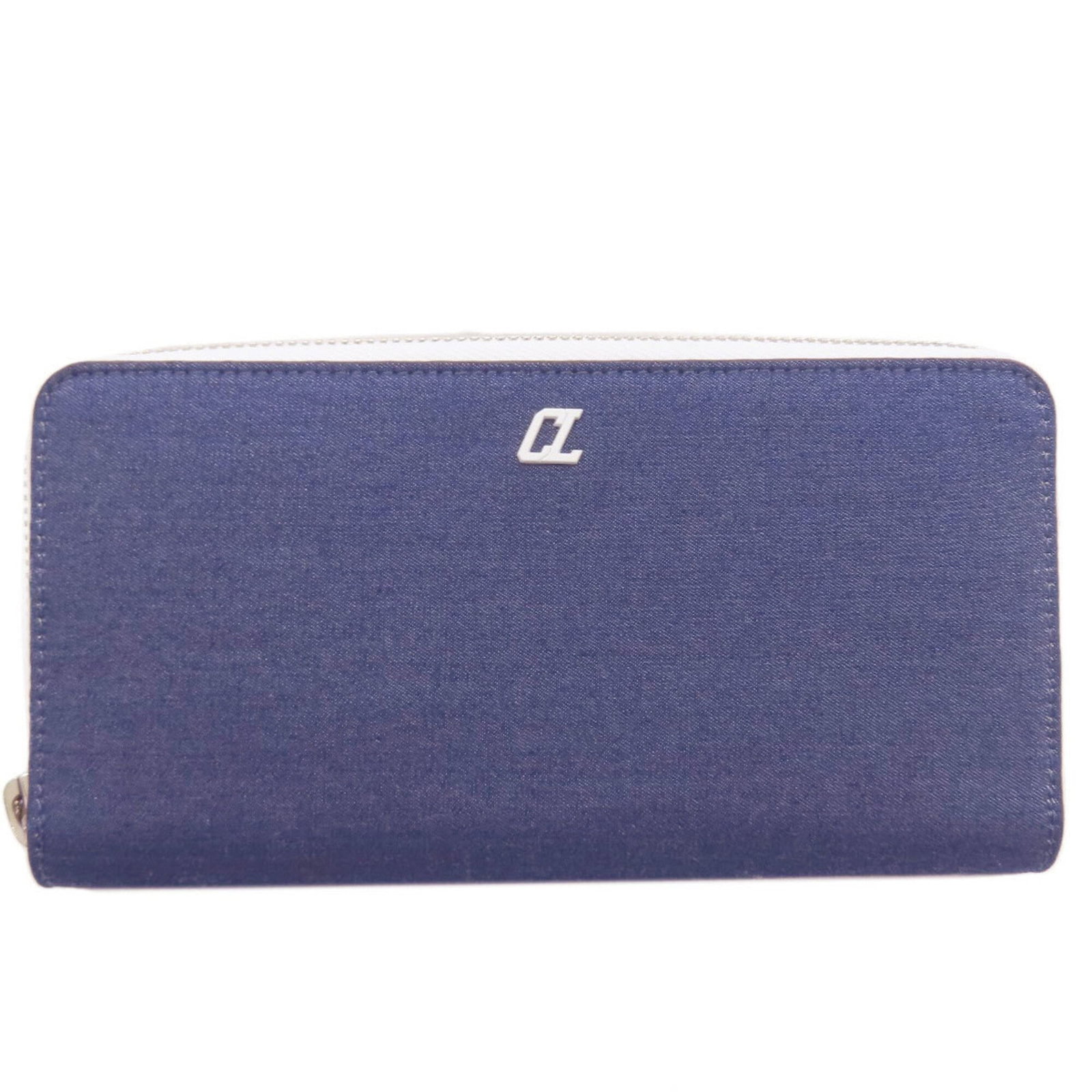 Christian Louboutin Long Wallet (Bi-Fold) Denim: Christian Louboutin Long Wallet (Bi-Fold) Denim Denim long wallet with a bi-fold design, featuring a blue color and a zipper closure. Made from high-quality denim material, this wallet measures 10cm