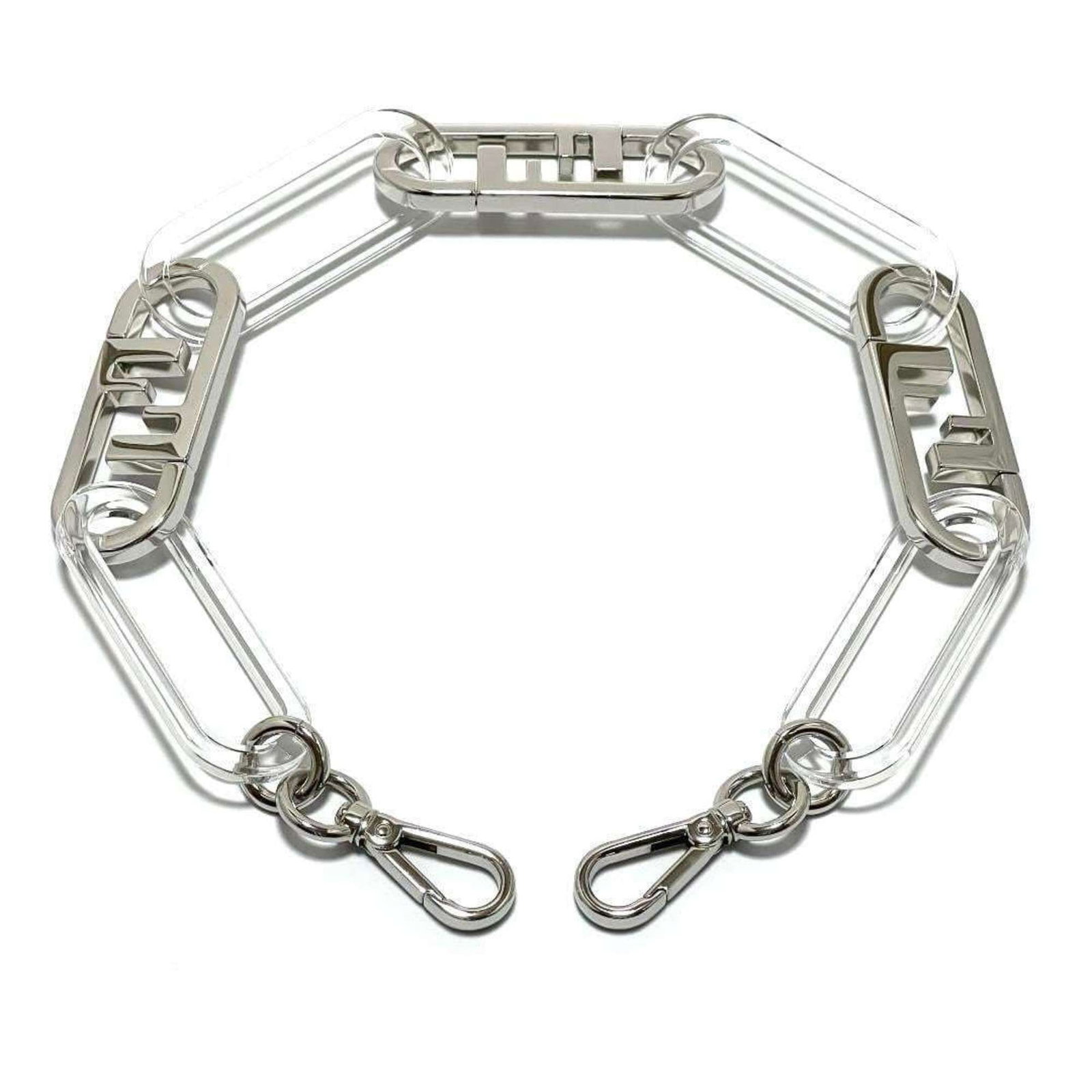 Metal Handle Fendi Plastic: Metal Handle Fendi Plastic Metal handle Fendi plastic, a stylish accessory with a 58cm length, designed for women. Made from metal and plastic, this handle features a sleek design. Available without