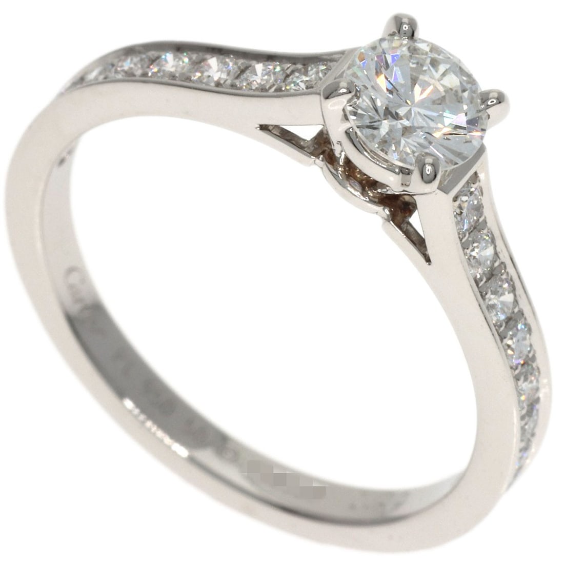 Solitaire Diamond F Vvs2 Vg Platinum Pt950 Cartier Ring #50: Solitaire Diamond F Vvs2 Vg Platinum Pt950 Cartier Ring #50 Solitaire Diamond F Vvs2 Vg Platinum Pt950 Cartier Ring #50 is a stunning platinum ring featuring a 0.4ct D diamond, showcasing exceptional 