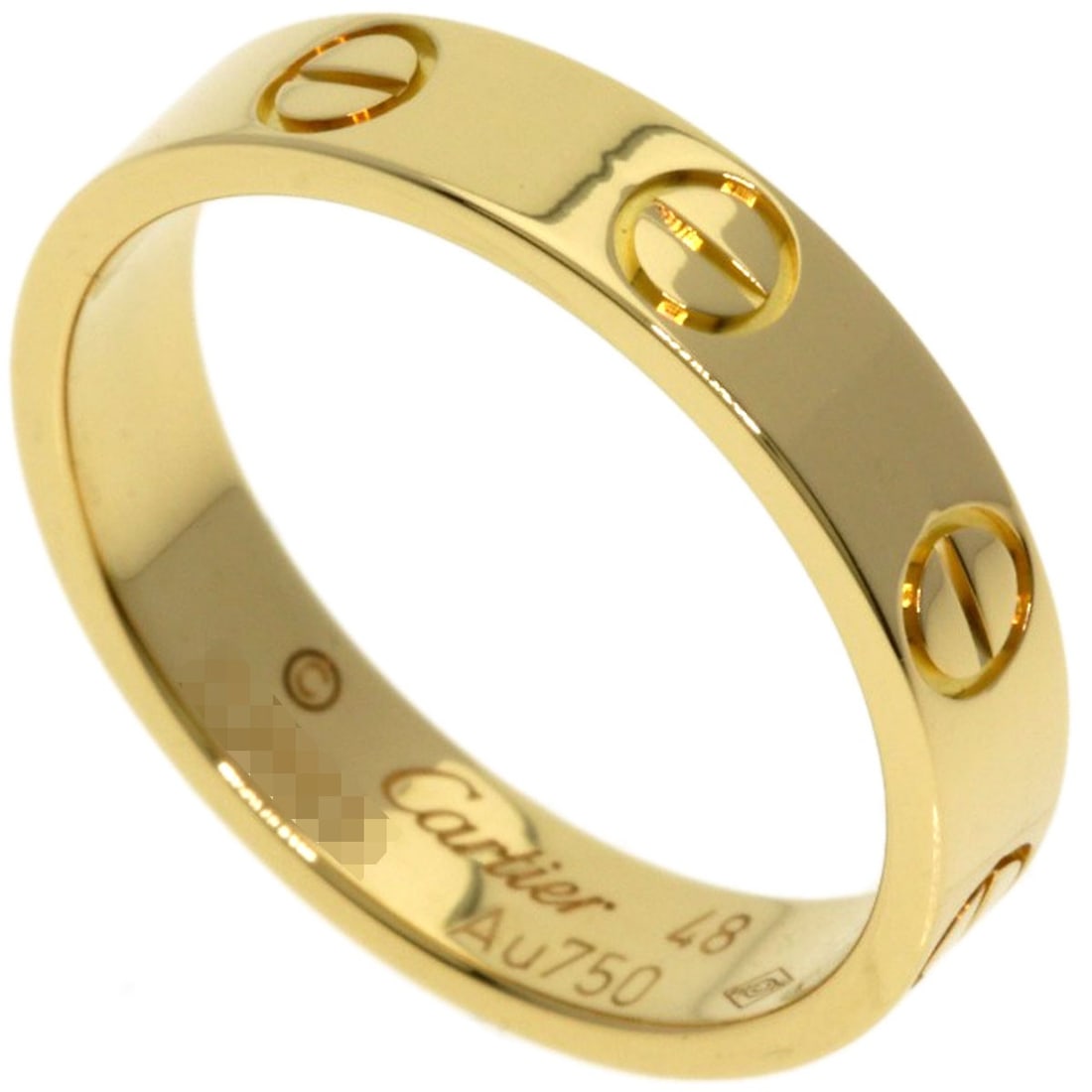 Cartier Mini Love Ring #48 Ring K18 Yellow Gold: Cartier Mini Love Ring #48 Ring K18 Yellow Gold Cartier Mini Love Ring #48 is a stunning K18 Yellow Gold ring featuring a signature. This exquisite piece boasts a gold metal exterior and is crafted