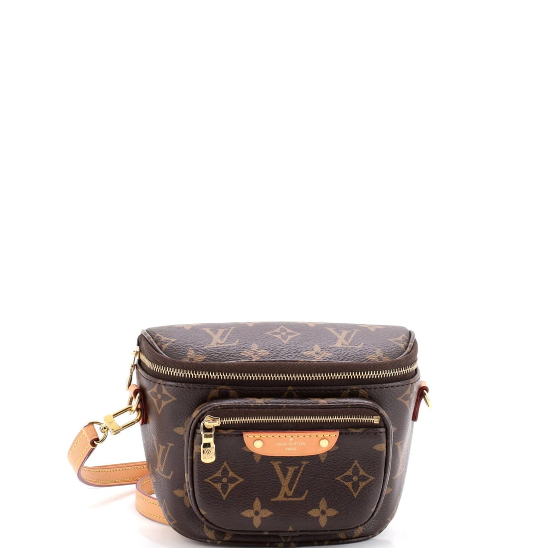 Mini Canvas Monogram Bum Bag Louis Vuitton: Mini Canvas Monogram Bum Bag Louis Vuitton Mini Canvas Monogram Bum Bag in Brown with Gold Hardware, featuring a classic Louis Vuitton design. This mini canvas bag boasts a timeless look with its
