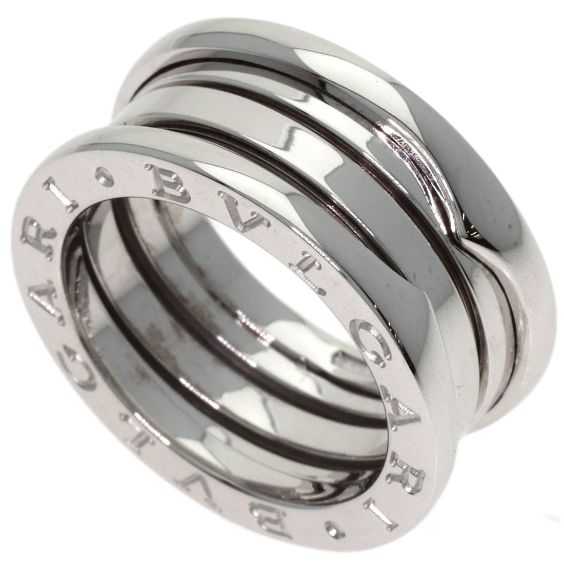 Bvlgari B Zero1 3 Band K18 White Gold Ring: Bvlgari B Zero1 3 Band K18 White Gold Ring K18 White Gold Ring with 3-Band Design, a sleek and modern piece from Bvlgari. This silver metal ring features a unique 3-band construction, showcasing the p