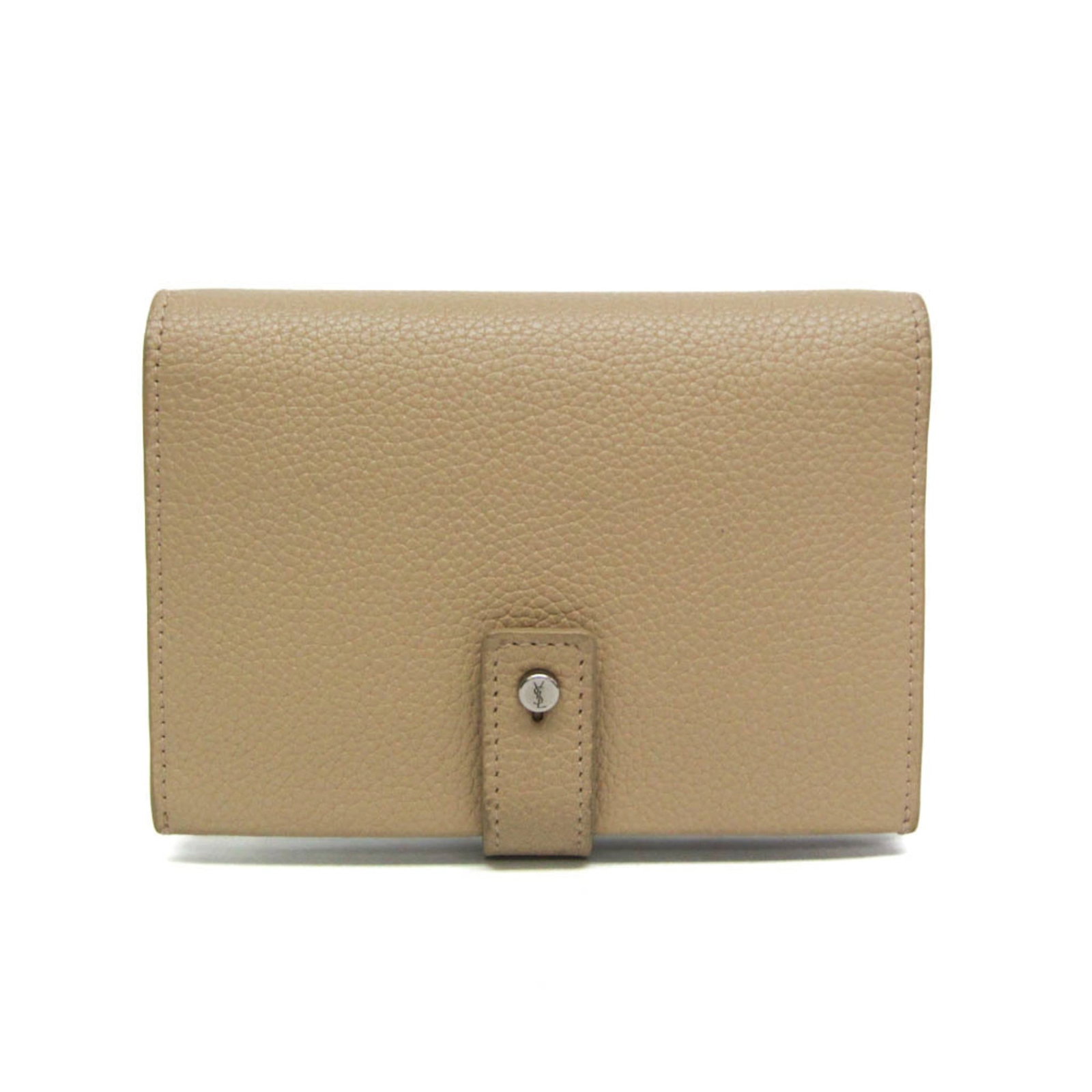 Saint Laurent Middle Leather Bi-Fold Wallet: Saint Laurent Middle Leather Bi-Fold Wallet The Saint Laurent Middle Leather Bi-Fold Wallet is a stylish and compact accessory made from high-quality Italian leather. Its sleek design and classic beig
