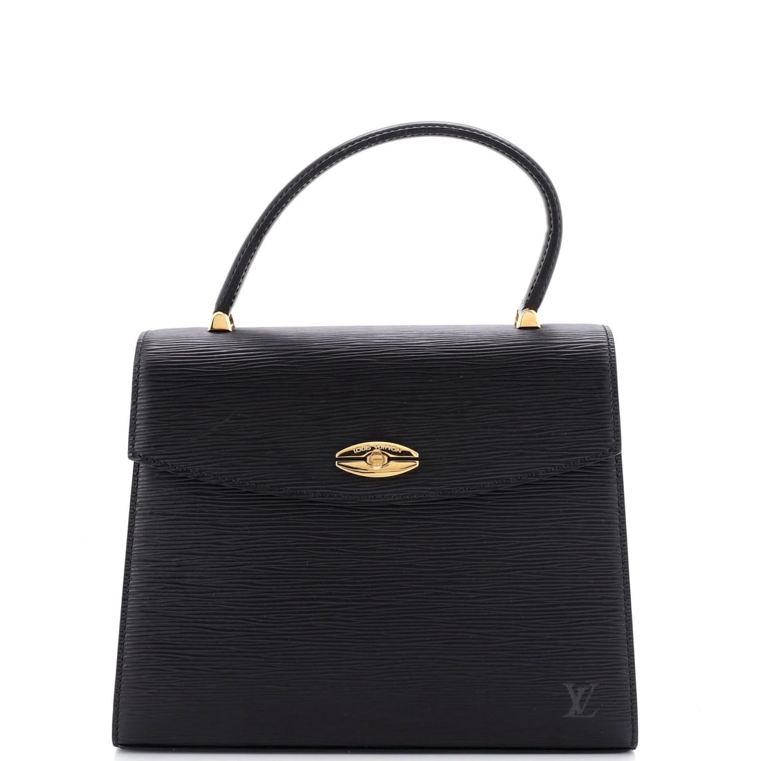 Malesherbes Handbag Epi Leather Louis Vuitton: Malesherbes Handbag Epi Leather Louis Vuitton Black Malesherbes Handbag Epi Leather Louis Vuitton features a classic top handle design with a 4.5" drop, measuring 8" tall, 10" wide, and 3" deep. The