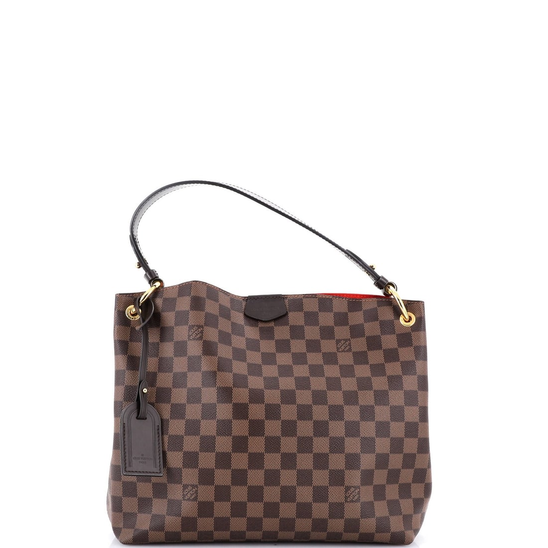 Monogram Canvas Handbag Louis Vuitton Graceful: Monogram Canvas Handbag Louis Vuitton Graceful The Louis Vuitton Graceful handbag boasts a timeless design with a classic brown canvas exterior and bold red interior. With its sturdy handles and gold