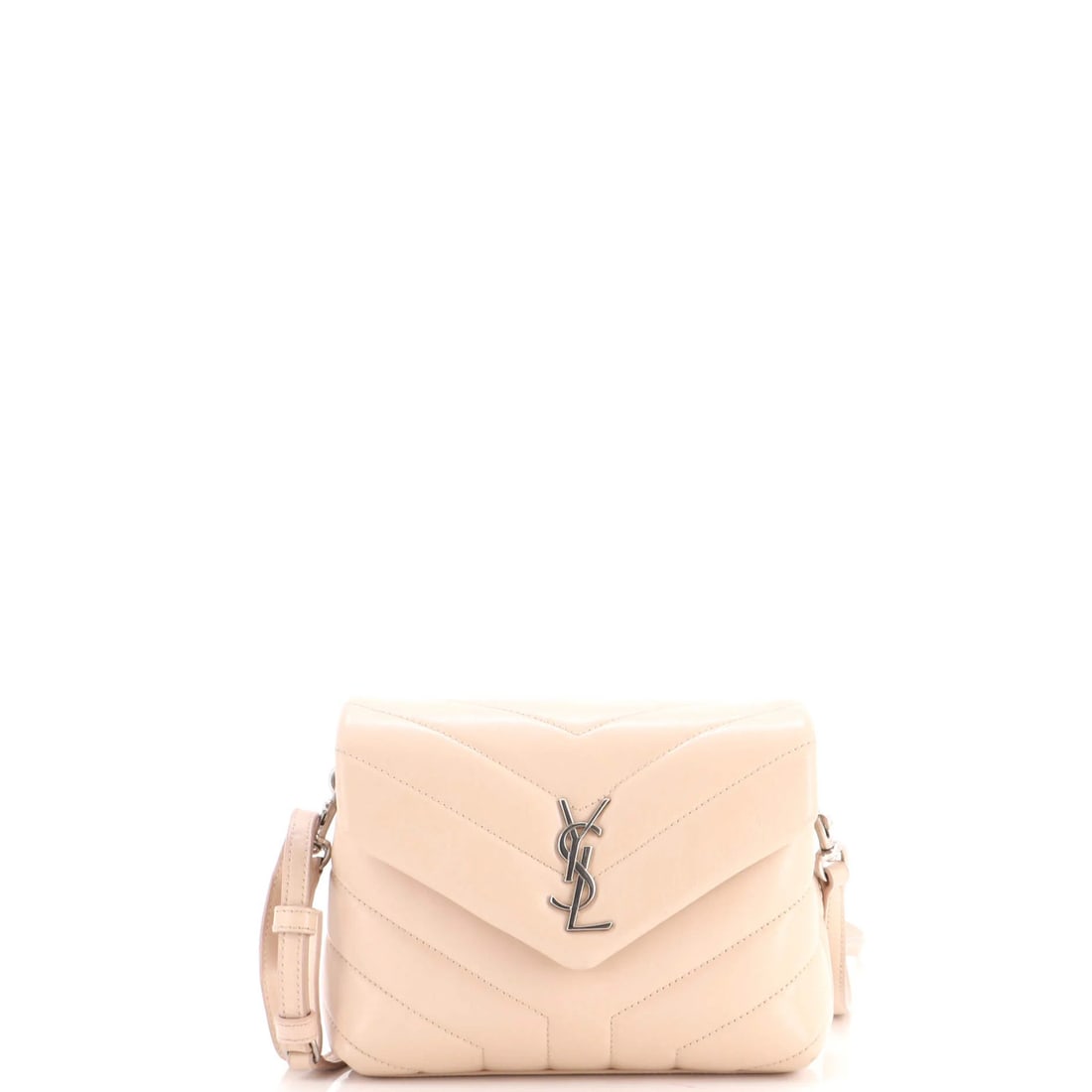LouLou Matelasse Leather Toy Bag Chevron Saint Laurent: LouLou Matelasse Leather Toy Bag Chevron Saint Laurent LouLou Matelasse Leather Toy Bag Chevron Saint Laurent - A Neutral and Chic Cross Body Bag. This exquisite toy bag features a luxurious