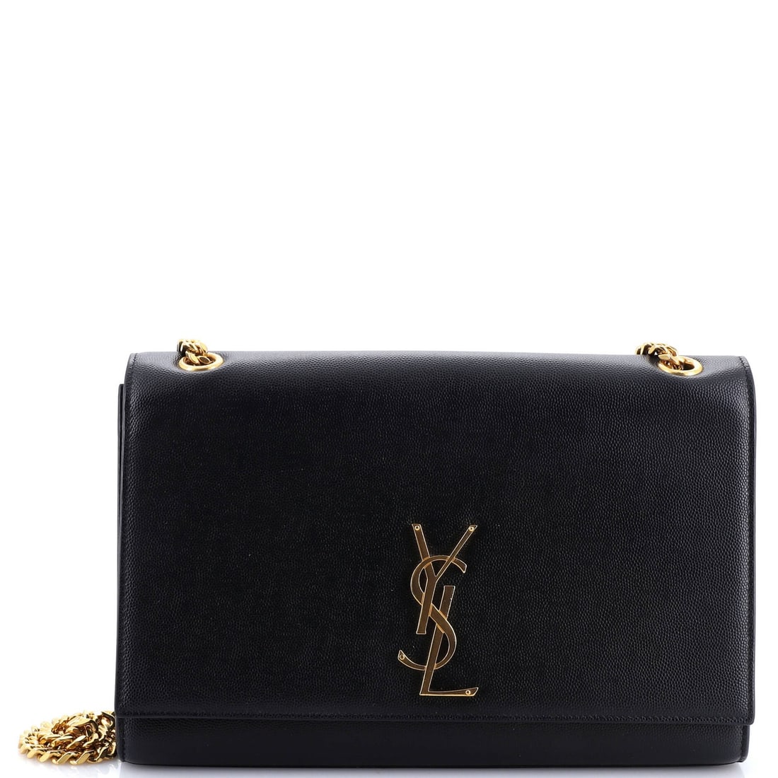 Saint Laurent Classic Crossbody Monogram Grainy Large Leather Bag: Saint Laurent Classic Crossbody Monogram Grainy Large Leather Bag Black Saint Laurent Classic Crossbody Bag with Monogram Grainy Leather, featuring a large size and gold hardware. This crossbody bag