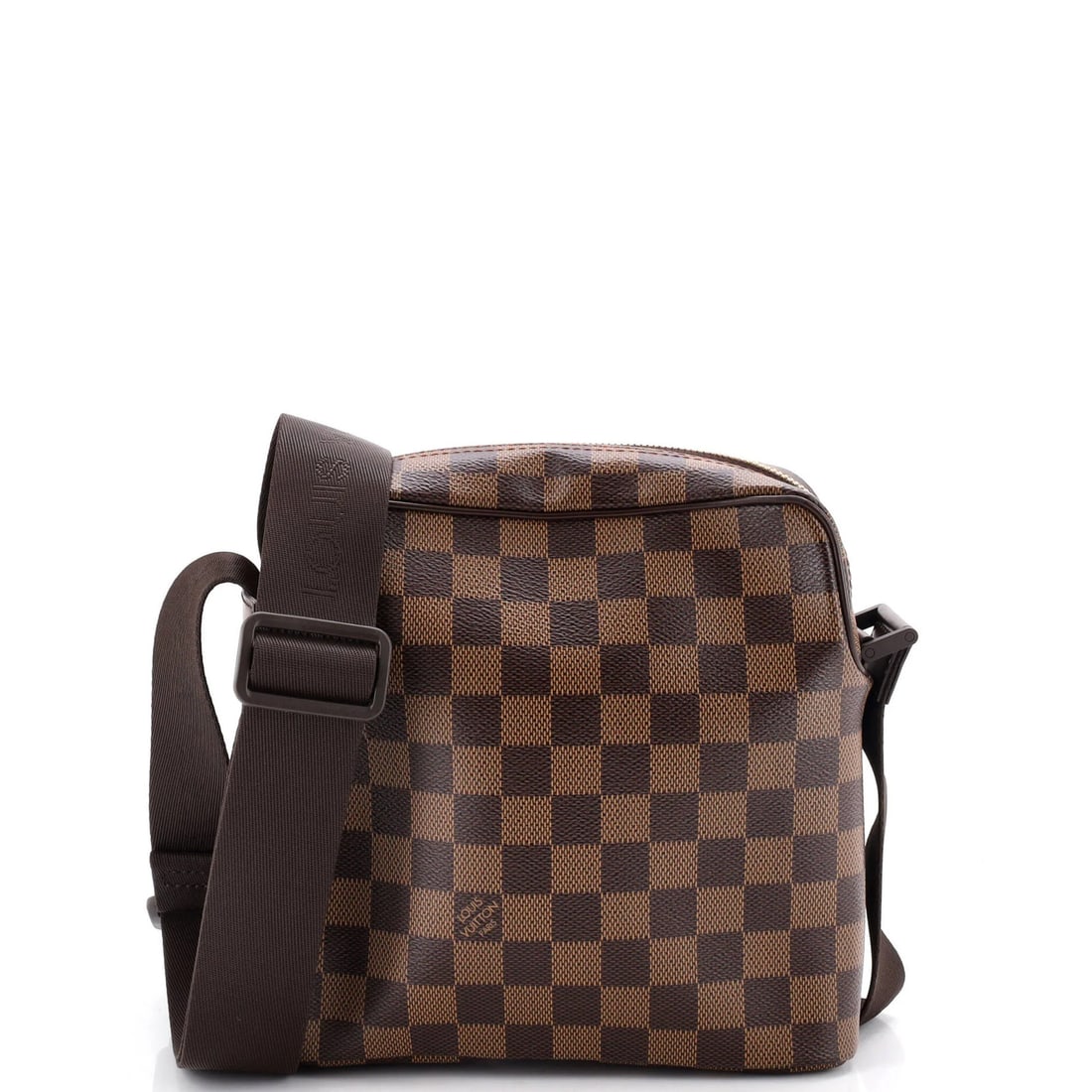 Louis Vuitton Olav Handbag Damier PM: Louis Vuitton Olav Handbag Damier PM The Louis Vuitton Olav Handbag Damier PM boasts a timeless design with a classic Damier PM pattern, set against a rich brown canvas exterior. With its sturdy