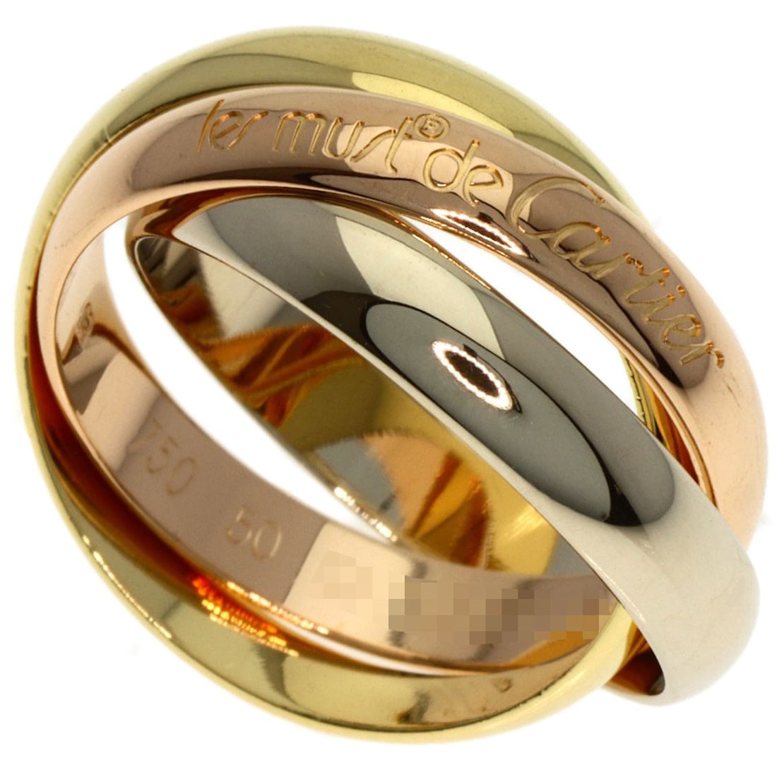 K18 White Gold K18 Yellow Gold Cartier Trinity #50 Ring: K18 White Gold K18 Yellow Gold Cartier Trinity #50 Ring K18 White Gold K18 Yellow Gold Cartier Trinity #50 Ring is a unique piece featuring K18 yellow gold metal, a hallmark of Cartier's exceptional c
