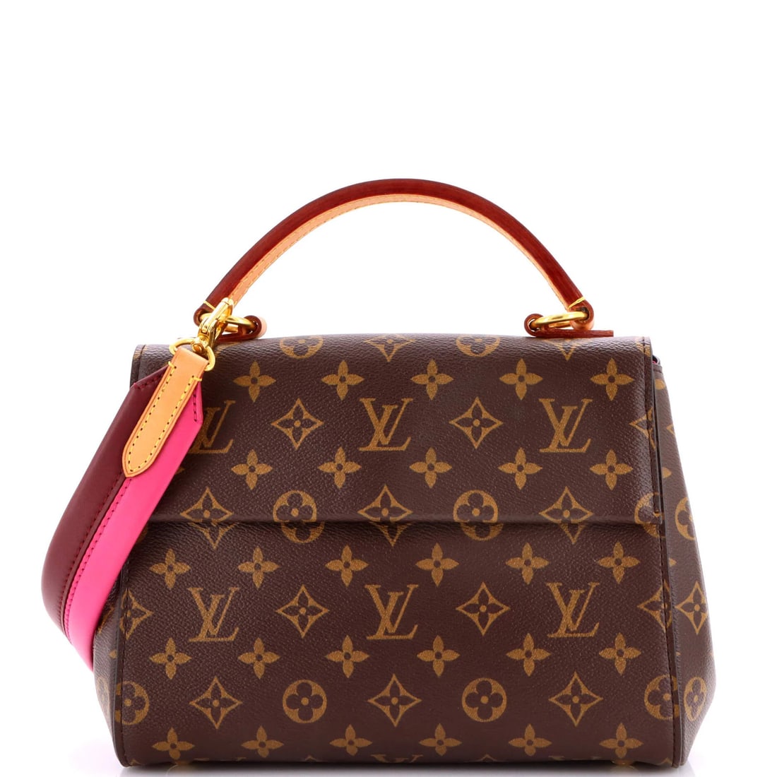 Canvas Monogram Bag Top Handle Cluny Louis Vuitton: Canvas Monogram Bag Top Handle Cluny Louis Vuitton Canvas Monogram Bag Top Handle Cluny Louis Vuitton features a classic brown canvas exterior with a signature monogram pattern, adorned with a