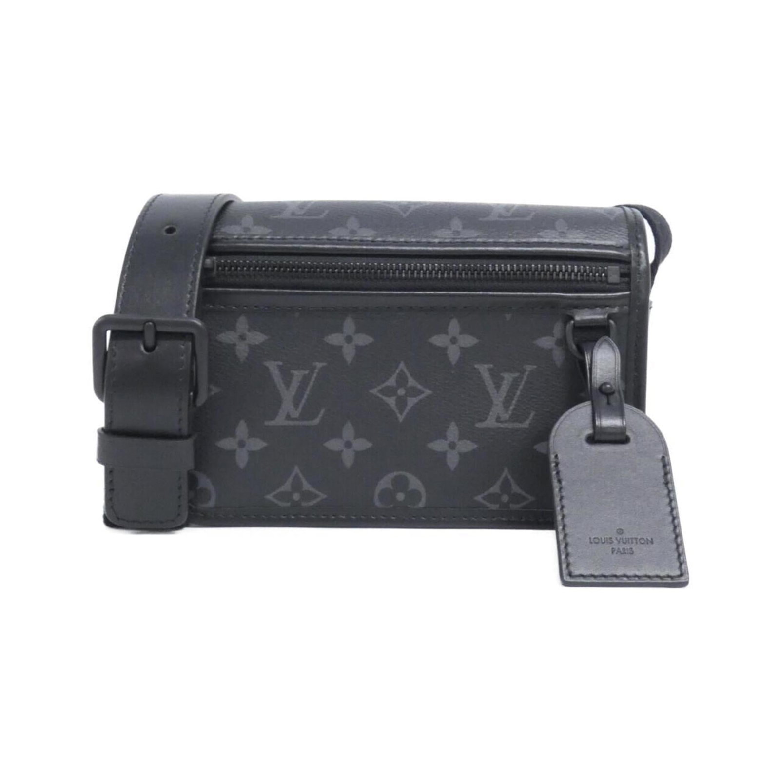 Canvas Coated Louis Vuitton Bag Shoulder: Canvas Coated Louis Vuitton Bag Shoulder The Louis Vuitton MPN M12599 Canvas Coated Shoulder Bag features a sleek black coated canvas design, measuring 11cm x 18cm x 7cm. A dust bag and name tag are