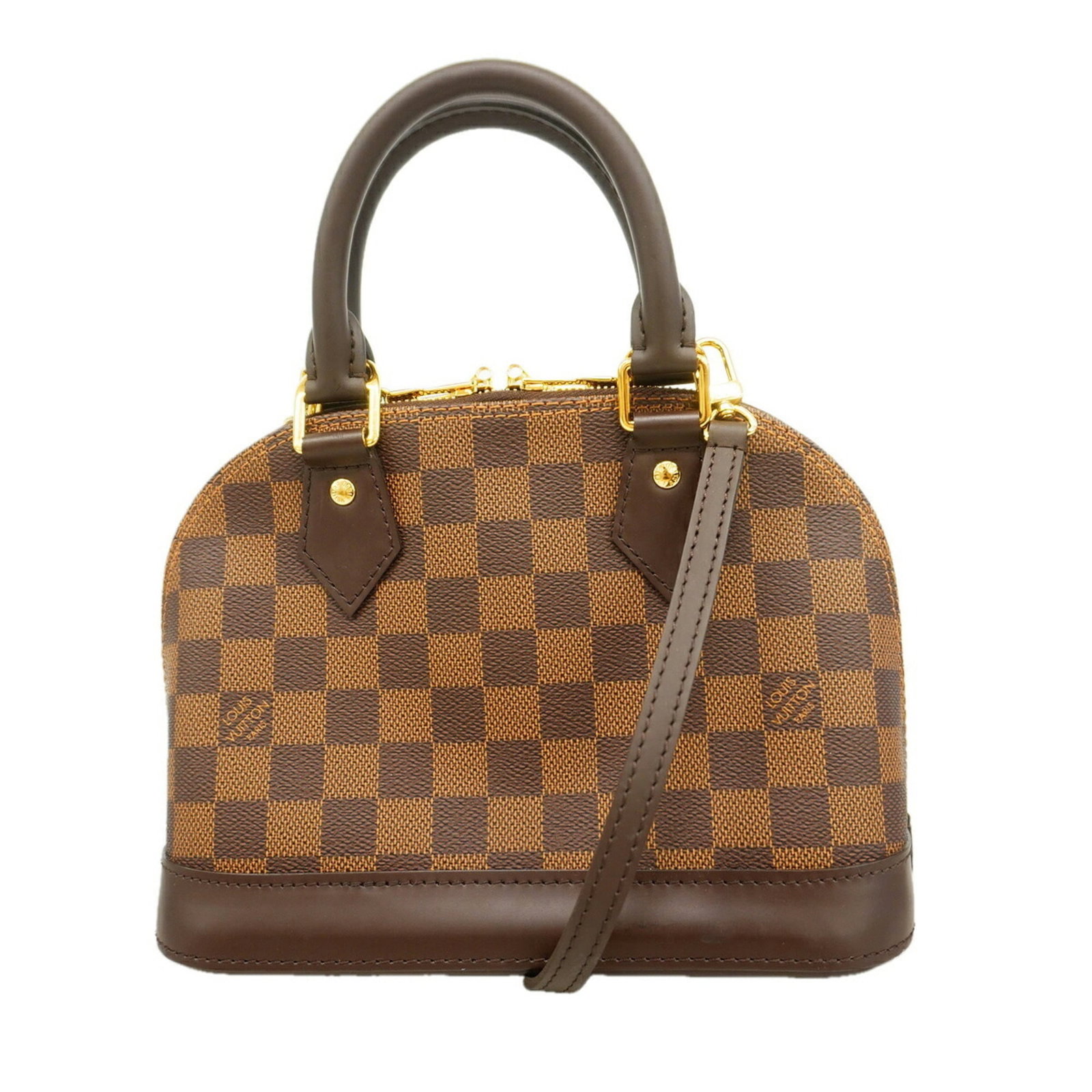 Handbag Louis Vuitton: Handbag Louis Vuitton The Louis Vuitton Ebene handbag boasts a sleek and sophisticated design, with its classic monogram pattern and timeless Ebene color. Measuring 17.5cm x 23cm x 11.5cm, this stylis
