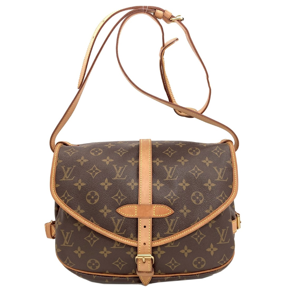 Vuitton Louis M42256 Monogram Canvas Saumur 30 Shoulder Bag: Vuitton Louis M42256 Monogram Canvas Saumur 30 Shoulder Bag Brown Monogram Canvas Saumur 30 Shoulder Bag with classic Louis Vuitton design. This iconic shoulder bag features a timeless brown exterior