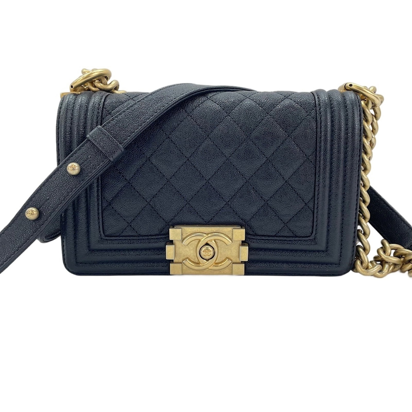 Shoulder Bag by Chanel: Shoulder Bag by Chanel Black shoulder bag by Chanel, measuring 12cm x 20cm x 5cm, features a sleek and sophisticated design. Made in Italy, this stylish bag is a classic example of Chanel's timeless