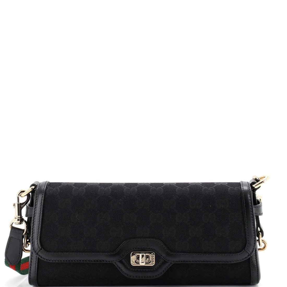 Luce Canvas GG Shoulder Bag Mini Gucci: Luce Canvas GG Shoulder Bag Mini Gucci The Luce Canvas GG Shoulder Bag Mini Gucci is a pristine black canvas shoulder bag with minor scuffs and minor creases. Featuring Gucci's iconic GG canvas