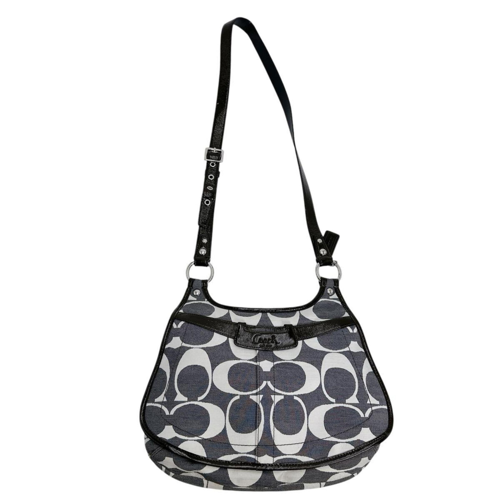 Shoulder Bag Canvas Coach: Shoulder Bag Canvas Coach Gray canvas shoulder bag with a classic design, measuring 27cm x 29cm x 6cm. This stylish bag features a timeless canvas material and a versatile size perfect for everyday us