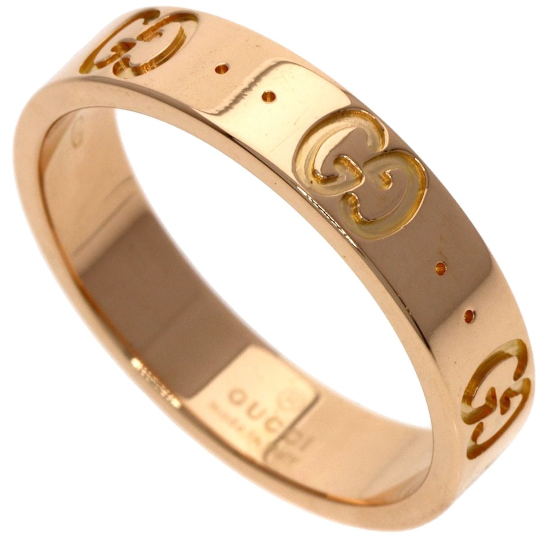 K18 Pink Gold Icon Ring Gucci #11: K18 Pink Gold Icon Ring Gucci #11 K18 Pink Gold Icon Ring by Gucci is a stunning gold ring featuring K18 pink gold material, with a ring size of 5.75(US). This elegant ring boasts a signature, and