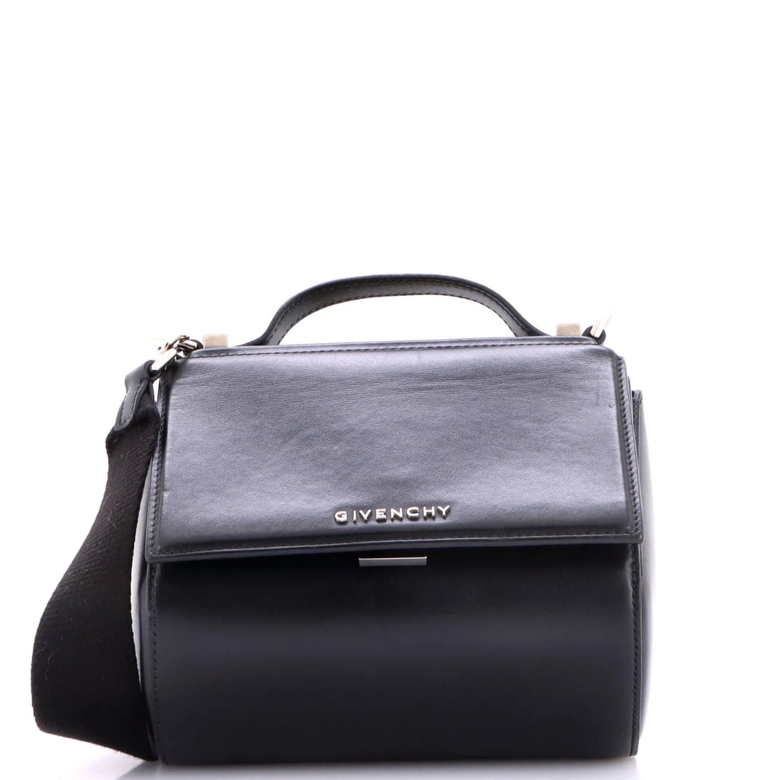 Mini Pandora Box Bag Leather Givenchy: Mini Pandora Box Bag Leather Givenchy Mini Pandora Box Bag Leather Givenchy in Black. This mini cross body bag features sleek leather exterior, suede interior, and silver hardware, with a 25" strap