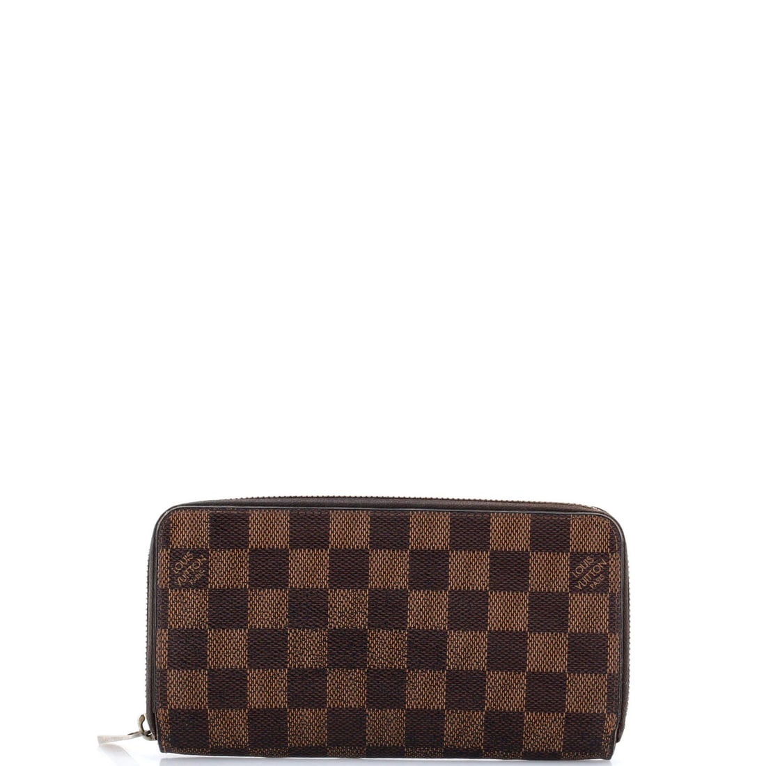 Louis Vuitton XL Damier Wallet Zippy: Louis Vuitton XL Damier Wallet Zippy Brown Louis Vuitton Damier XL Zippy Wallet, featuring a canvas coated exterior with a gold zipper, and a leather-lined interior with brown hardware. The wallet has
