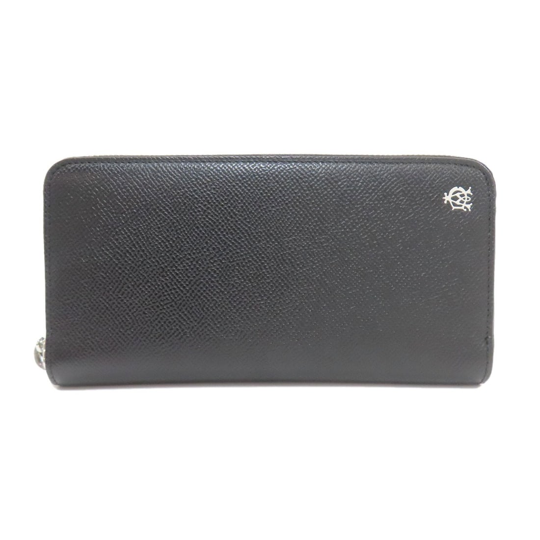 Long Wallet Leather Coin With Dunhill Logo: Long Wallet Leather Coin With Dunhill Logo Black leather long wallet with coin pocket features a classic Dunhill design. The simple, elegant exterior is complemented by the subtle Dunhill logo,