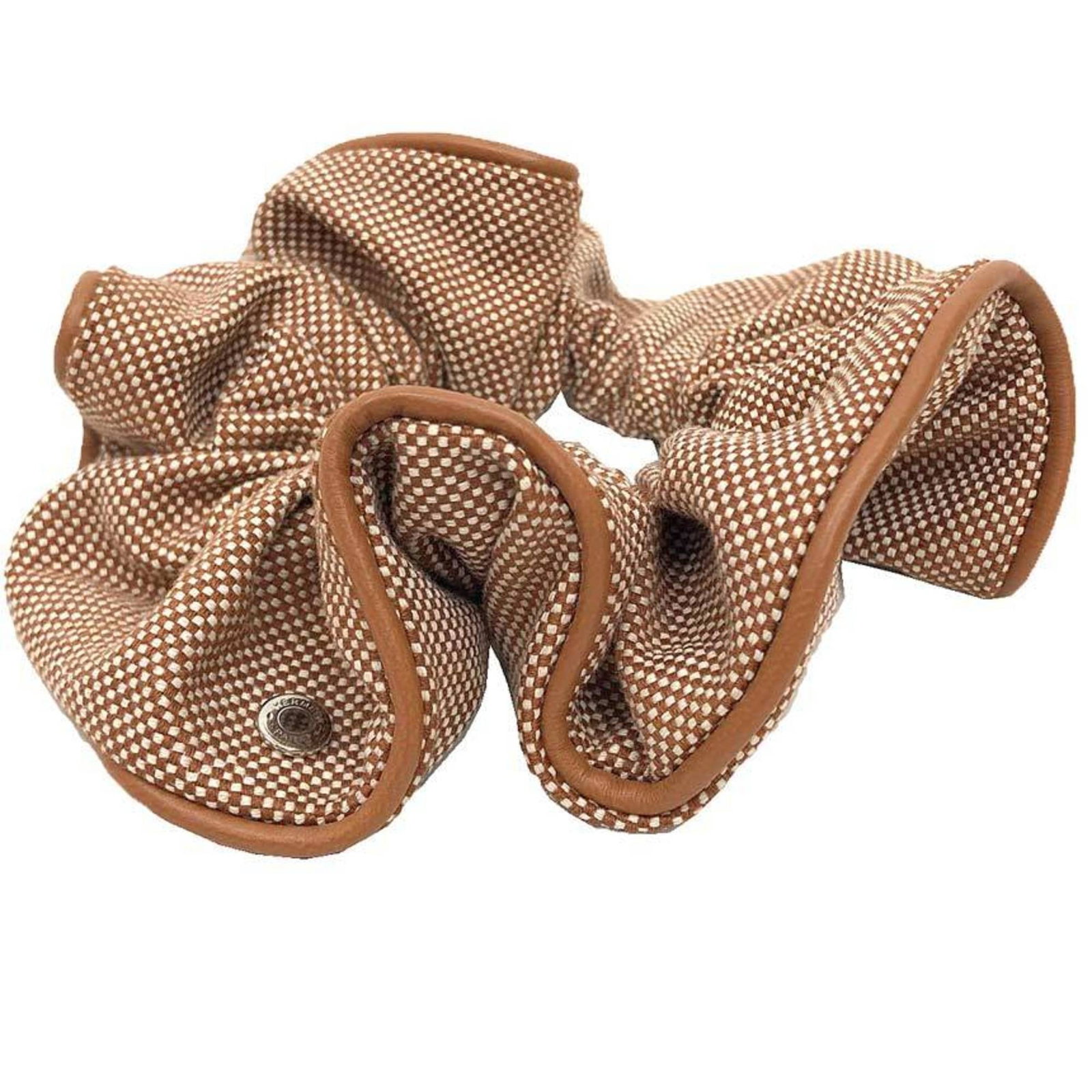 Cotton Leather Scrunchie Hermes - 3