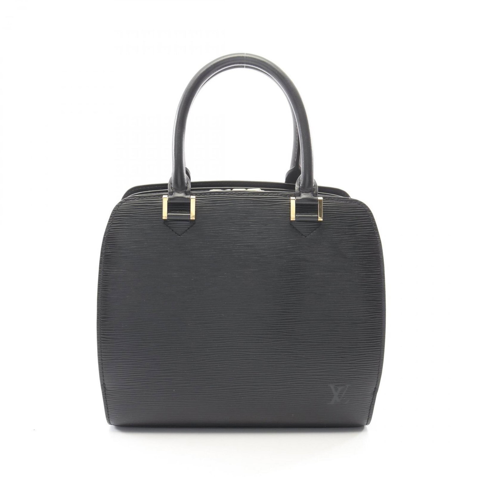 Handbag Leather Louis Vuitton: Handbag Leather Louis Vuitton This black leather Louis Vuitton handbag measures 22cm x 24cm x 11cm and features a classic design. Made from high-quality leather, it is a stylish accessory for women.