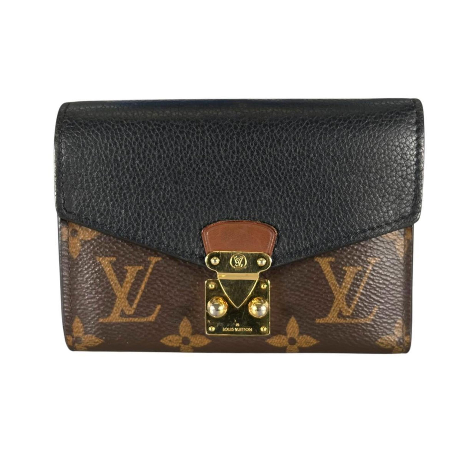 Louis Vuitton Wallet (Bi-Fold) Monogram: Louis Vuitton Wallet (Bi-Fold) Monogram The Louis Vuitton Monogram bi-fold wallet is a classic design featuring the iconic interlocking "M" monogram pattern in rich brown. Made from high-quality mater