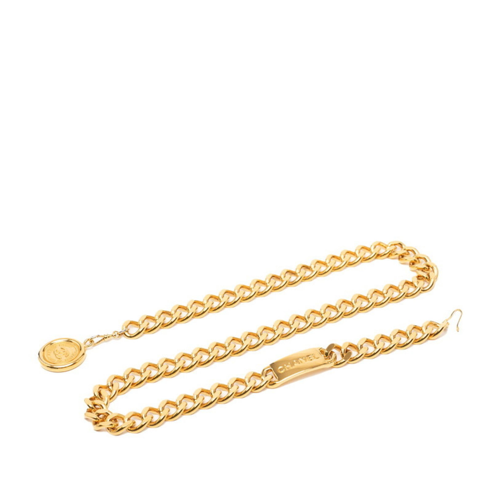 Chain Belt for Chanel: Chain Belt for Chanel Chain Belt for Chanel is made of gold and measures 86cm in length. This chain belt is a gold item for women. Item Specifics: Brand: Chanel Type: Chain belt Gender: Women Color: