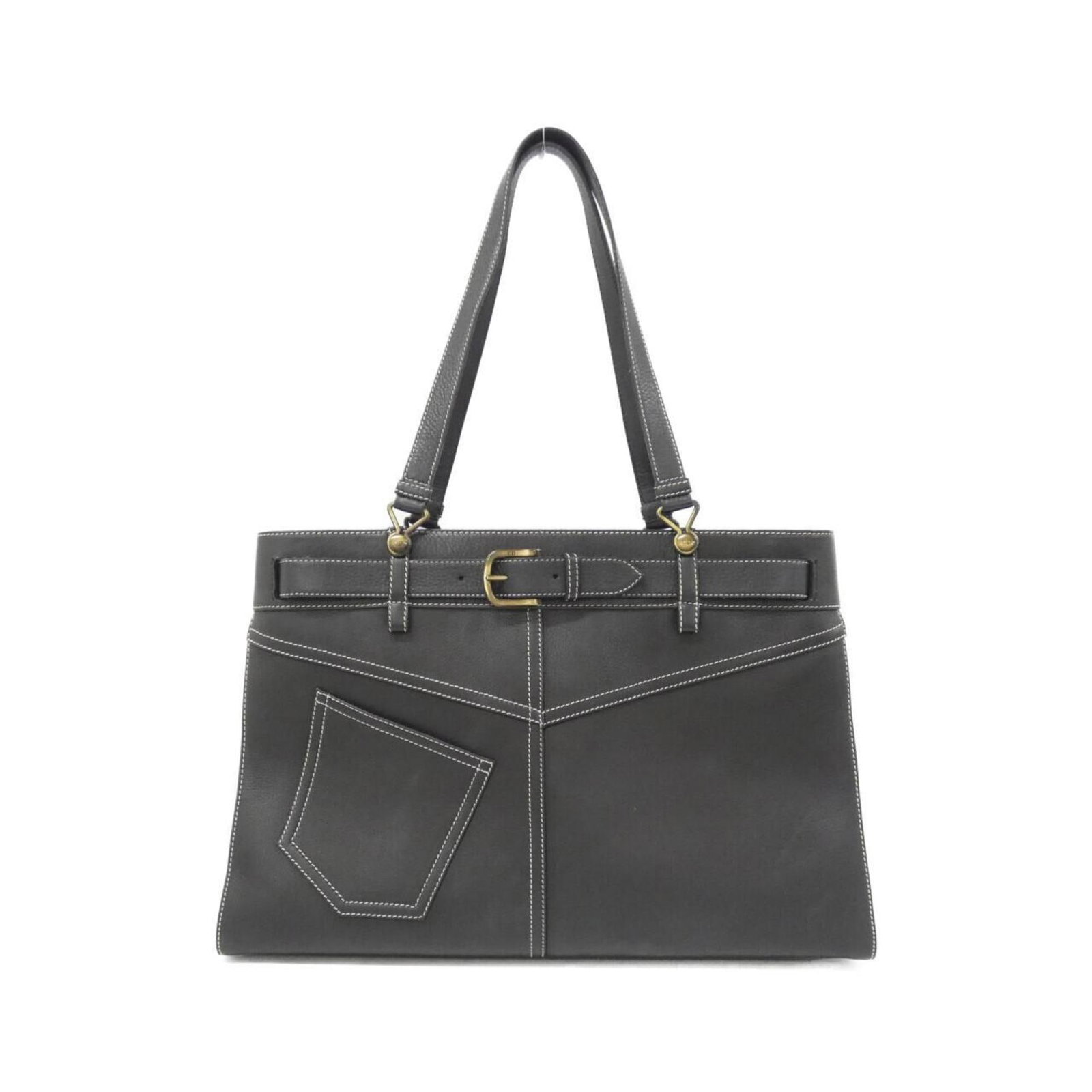 Handbag Leather Dior Christian: Handbag Leather Dior Christian Black leather handbag from Christian Dior, measuring 27cm x 42cm x 12cm, comes with a dust bag accessory. This classic design features high-quality leather construction