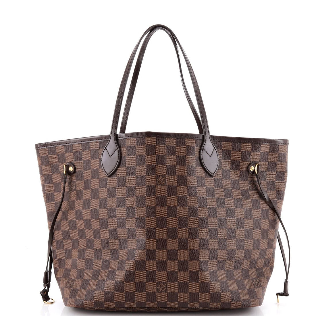 Louis Vuitton Neverfull NM Tote Damier MM: Louis Vuitton Neverfull NM Tote Damier MM Brown Louis Vuitton Neverfull NM Tote Damier MM in Very Good Condition. This classic tote features a canvas-coated exterior with heavy corner wear, edge