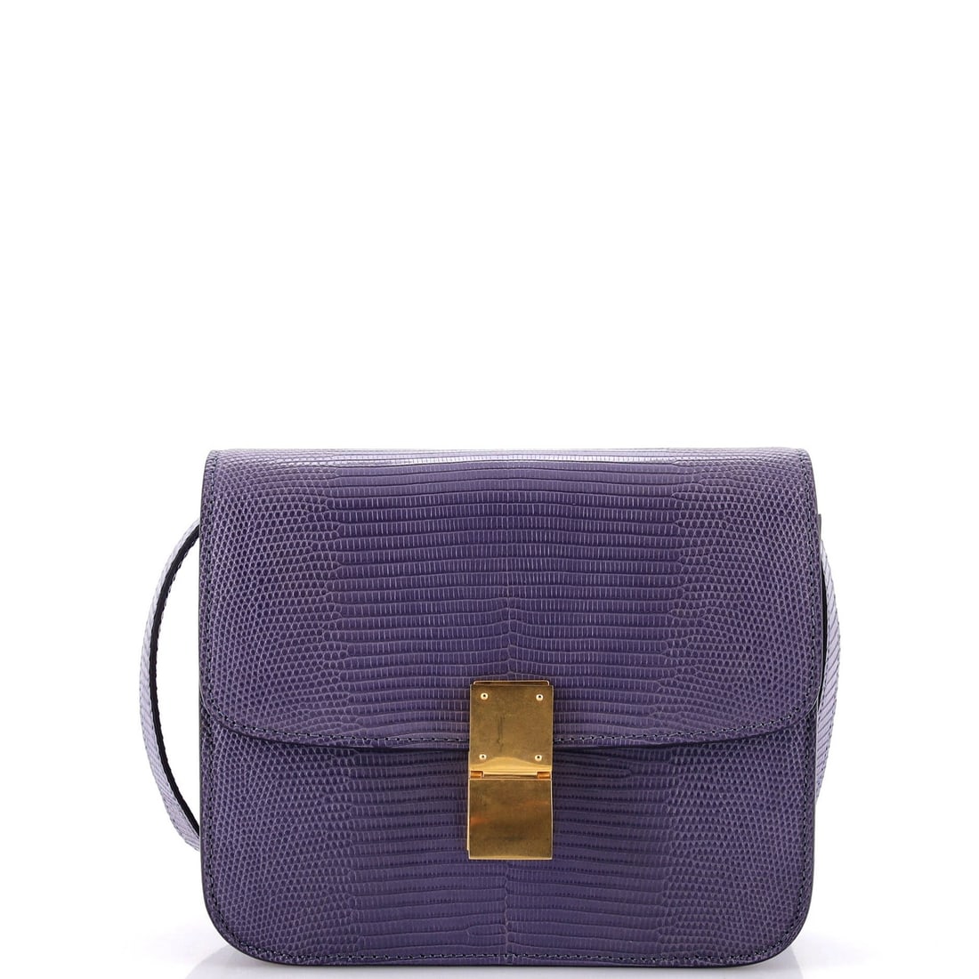 Small Box Bag Celine Classic Lizard: Small Box Bag Celine Classic Lizard Small Box Bag Celine Classic Lizard in Exotic Blue. This small cross-body bag features a distinctive exotic lizard exterior in a striking blue hue, complemented by 